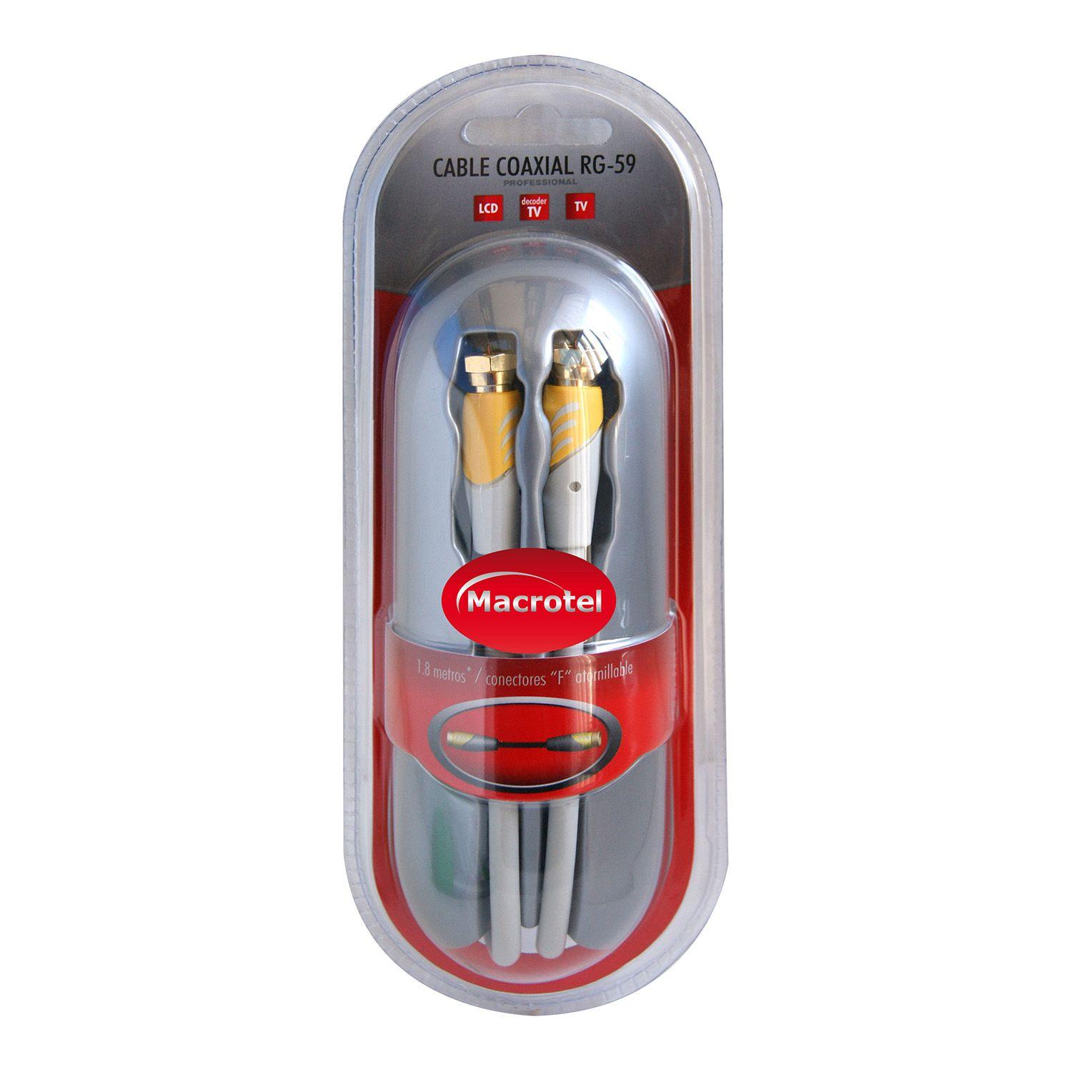 Cable Coaxial Rg-59 Profesional Macrotel 1,8 Metros-3