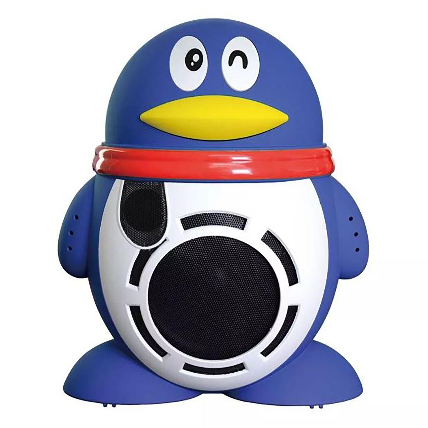 Parlante Karaoke Pingüino Portátil Para Niños Azul-1