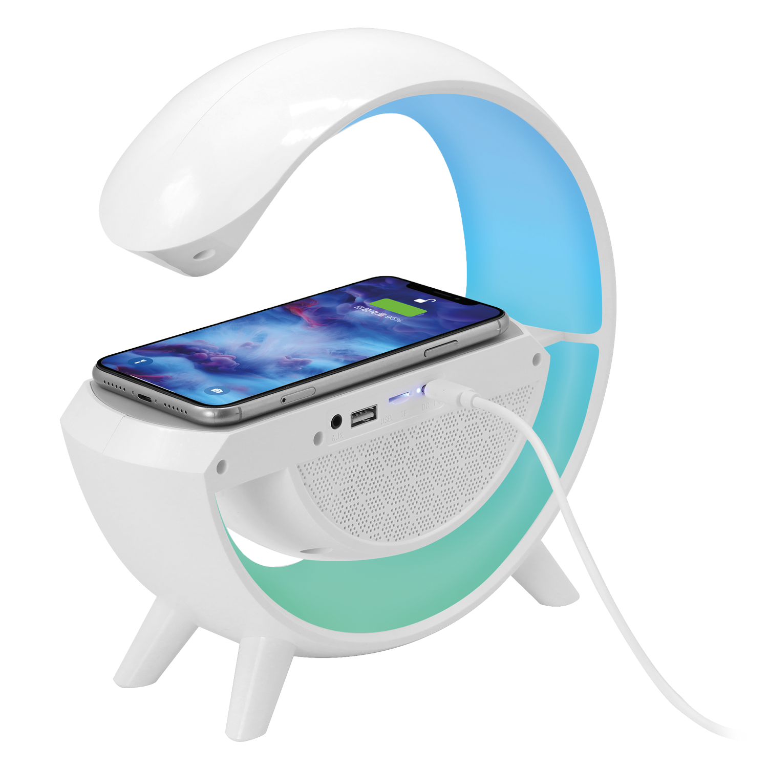 Parlante G Bluetooth Luz RGB y Cargador QI Wireless iPhone-2