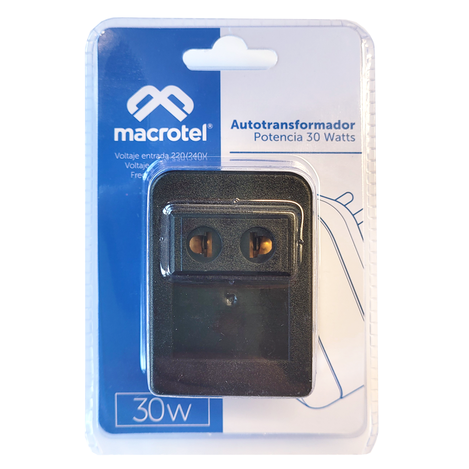 Transformador de voltaje 220v a 110v 30W Macrotel-1