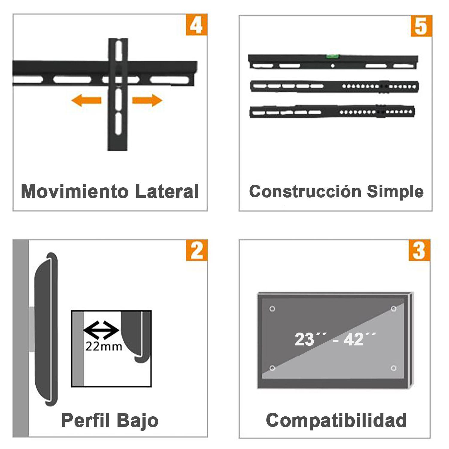 Soporte TV Económico Macrotel 23-42 Pulgadas Cable HDMI-3