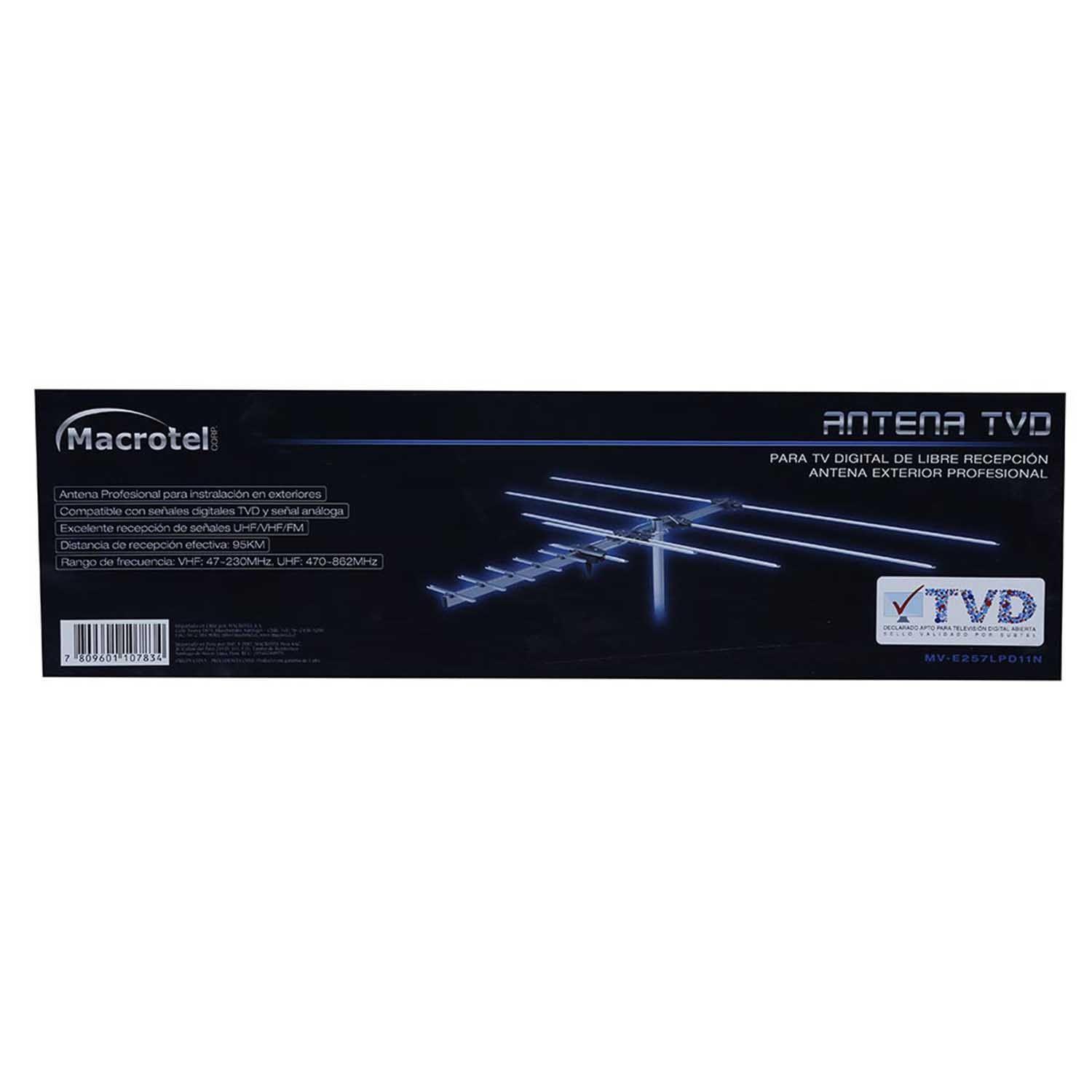 Antena TV Exterior Profesional Macrotel Recepción 95km-1