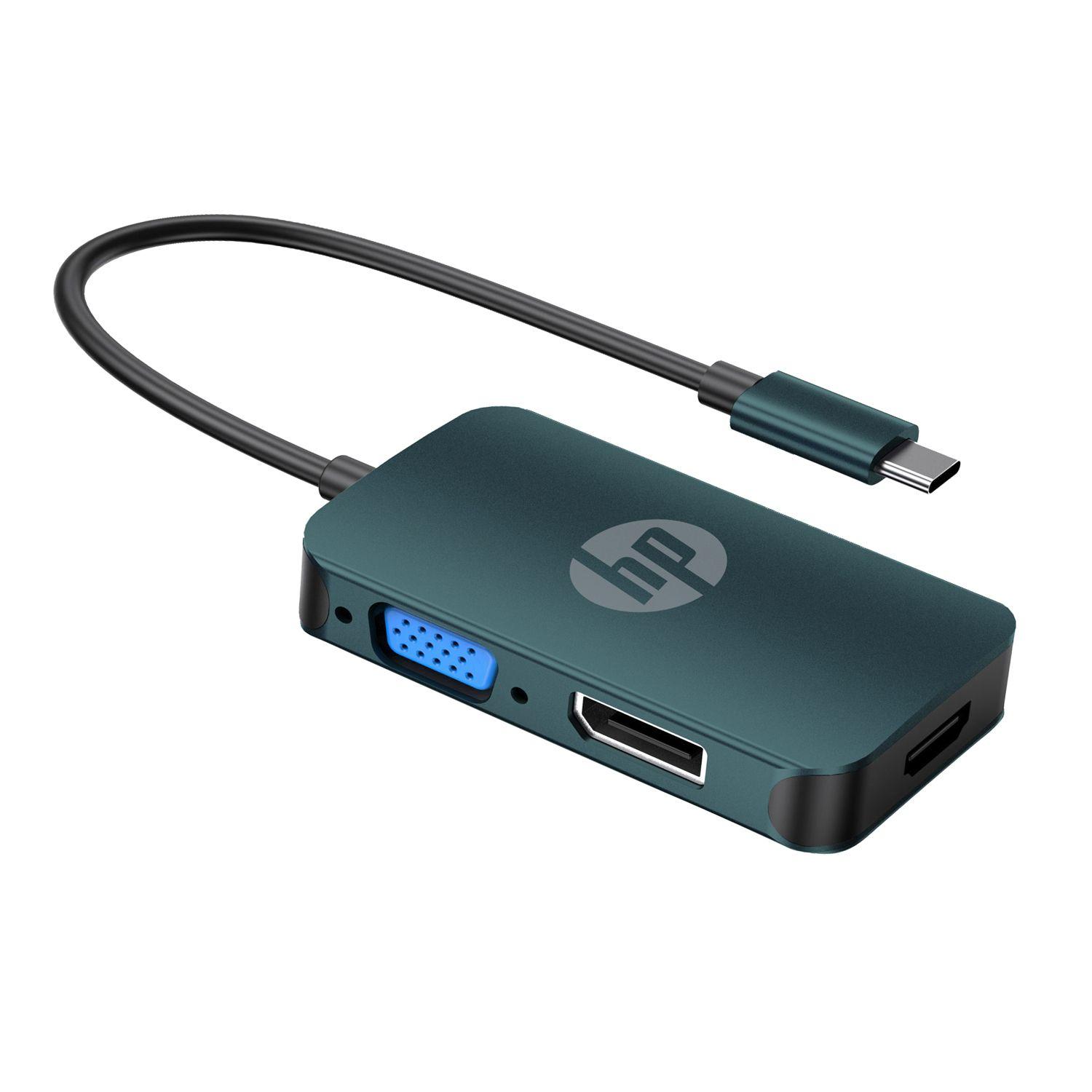 Adaptador Tipo C a HDMI-VGA-MINI DP HP-0