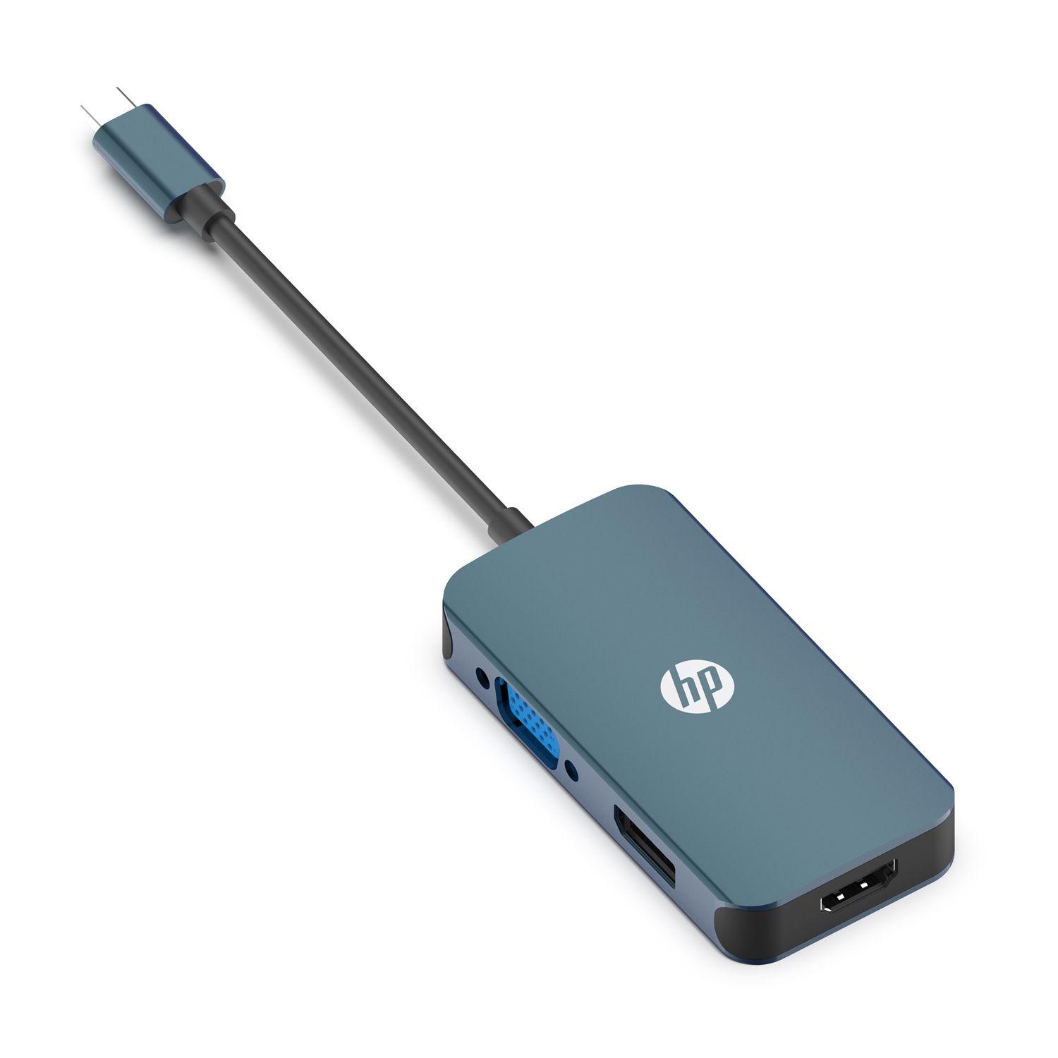 Adaptador Tipo C a HDMI-VGA-MINI DP HP-1