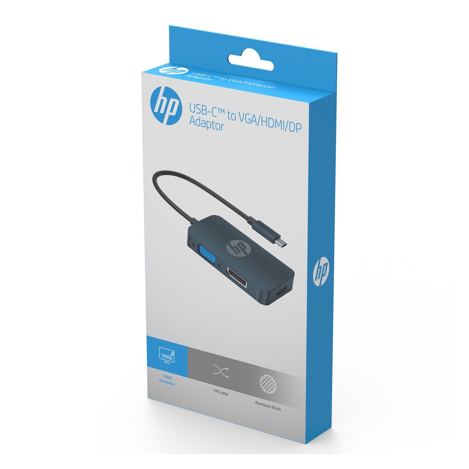 Adaptador Tipo C a HDMI-VGA-MINI DP HP-2