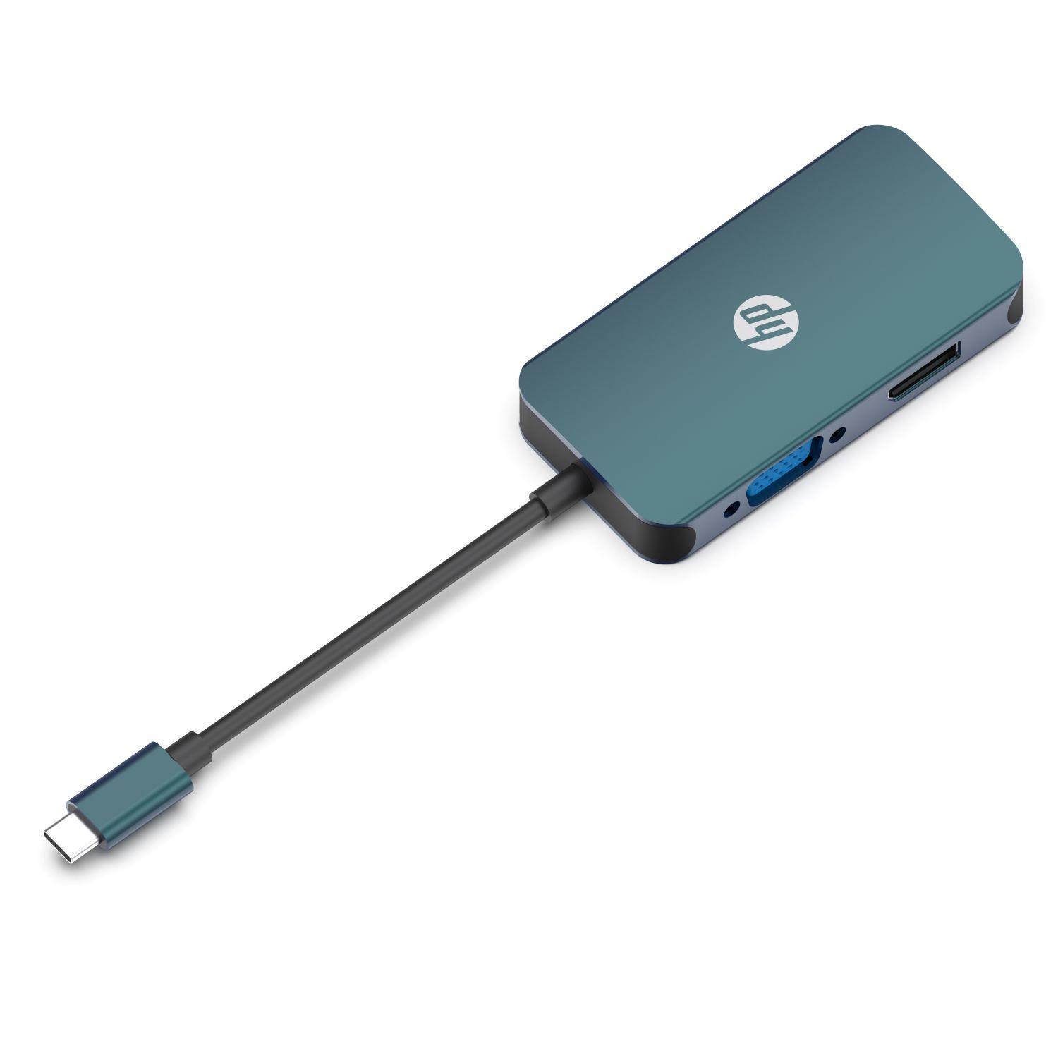 Adaptador Tipo C a HDMI-VGA-MINI DP HP-3
