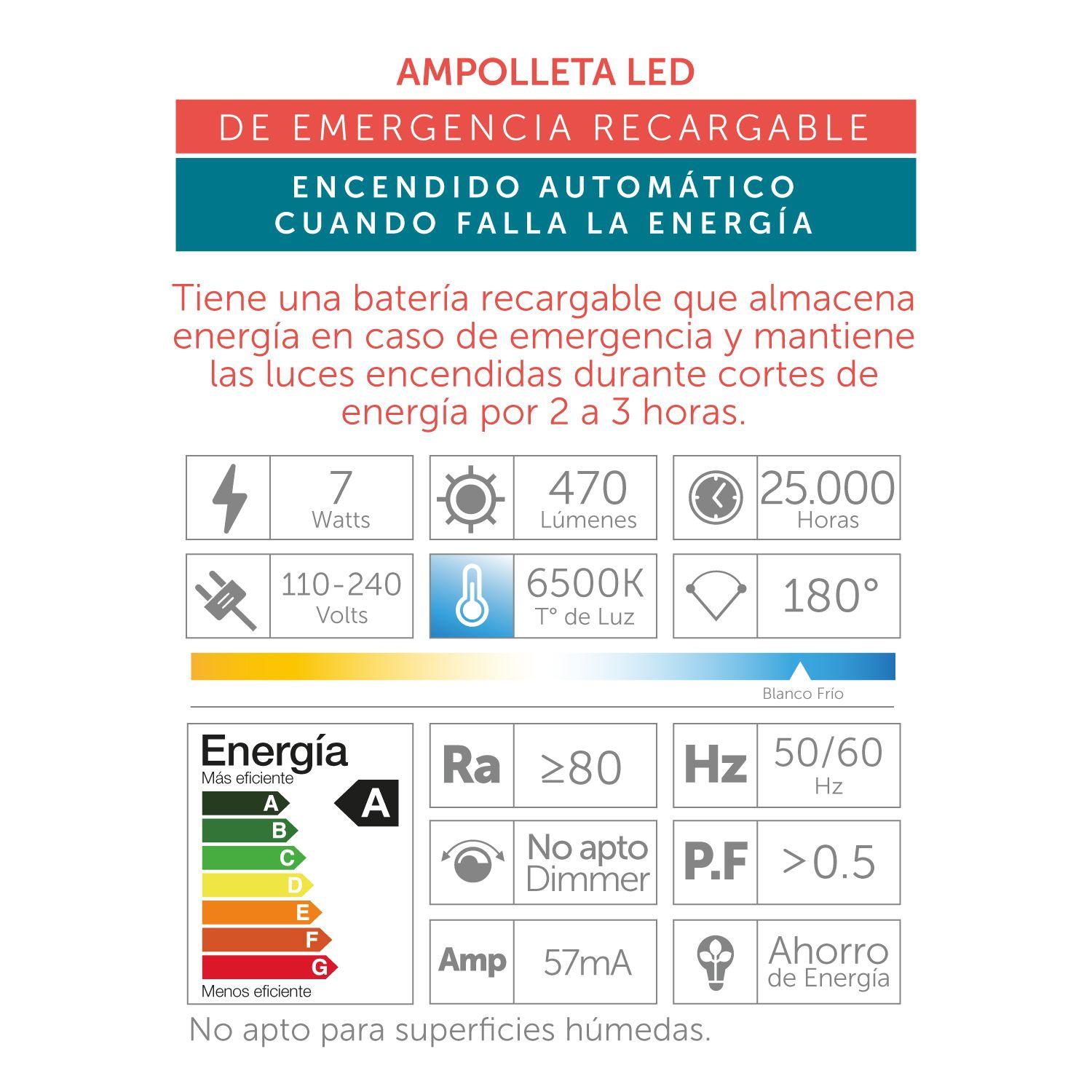 Ampolleta Led de Emergencia a60 7w-3
