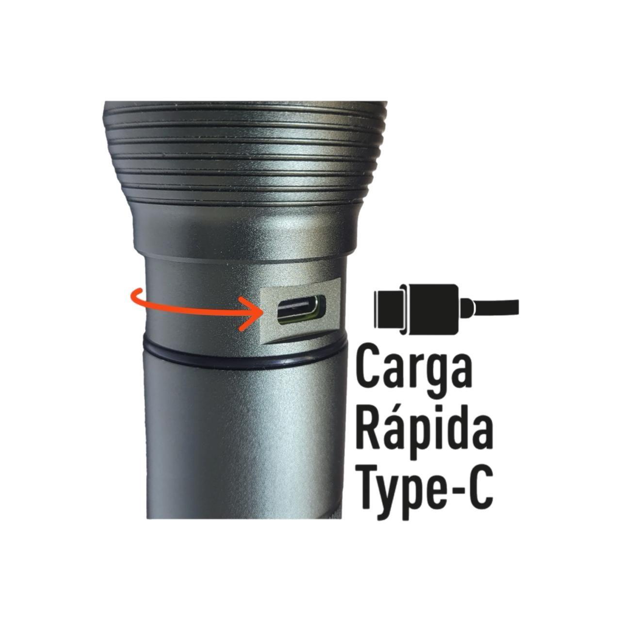 Linterna Led Táctica Recargable 1600 Lúmenes-3