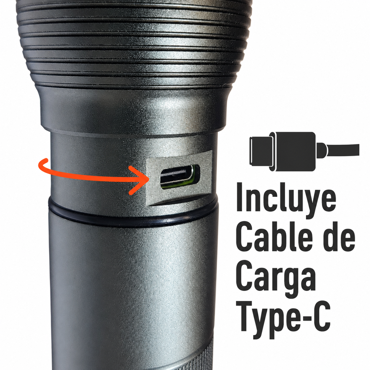Linterna Led Táctica Recargable 1600 Lúmenes-3