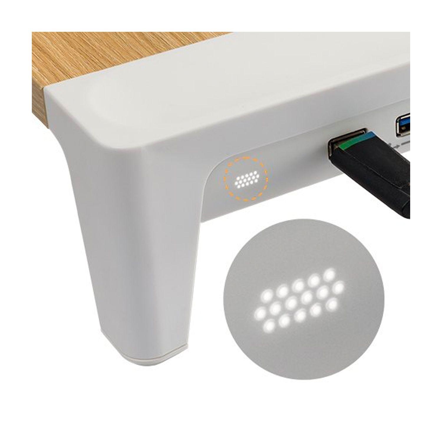 Elevador Monitor  2 USB 3.0 + Puerto carga rápida Macrotel-2