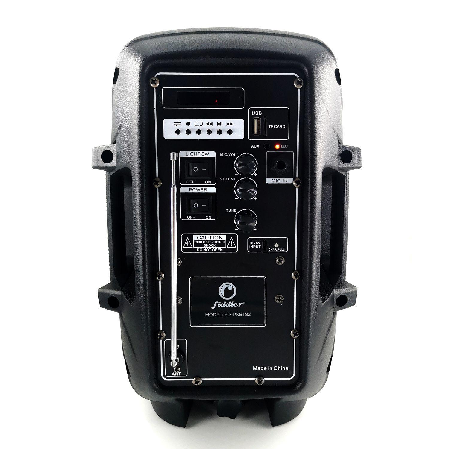 Parlante Karaoke Bluetooth 8" Luces y Micrófono Fiddler-3