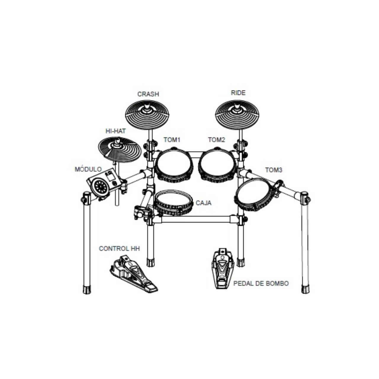 Batería Electrónica Lite Módulo MIDI Fiddler FD-DD03-5