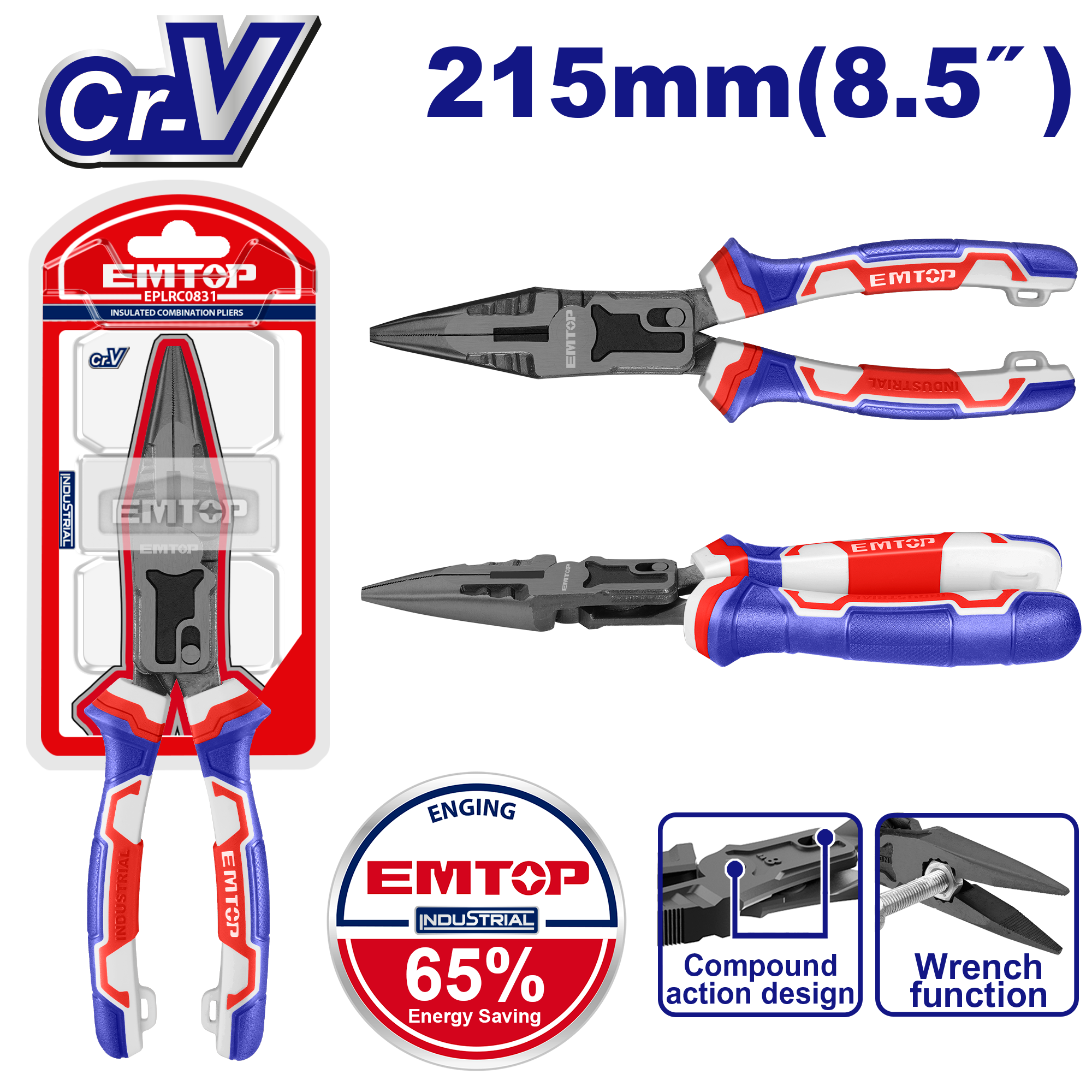 Alicate Punta Industrial 8,5"-1
