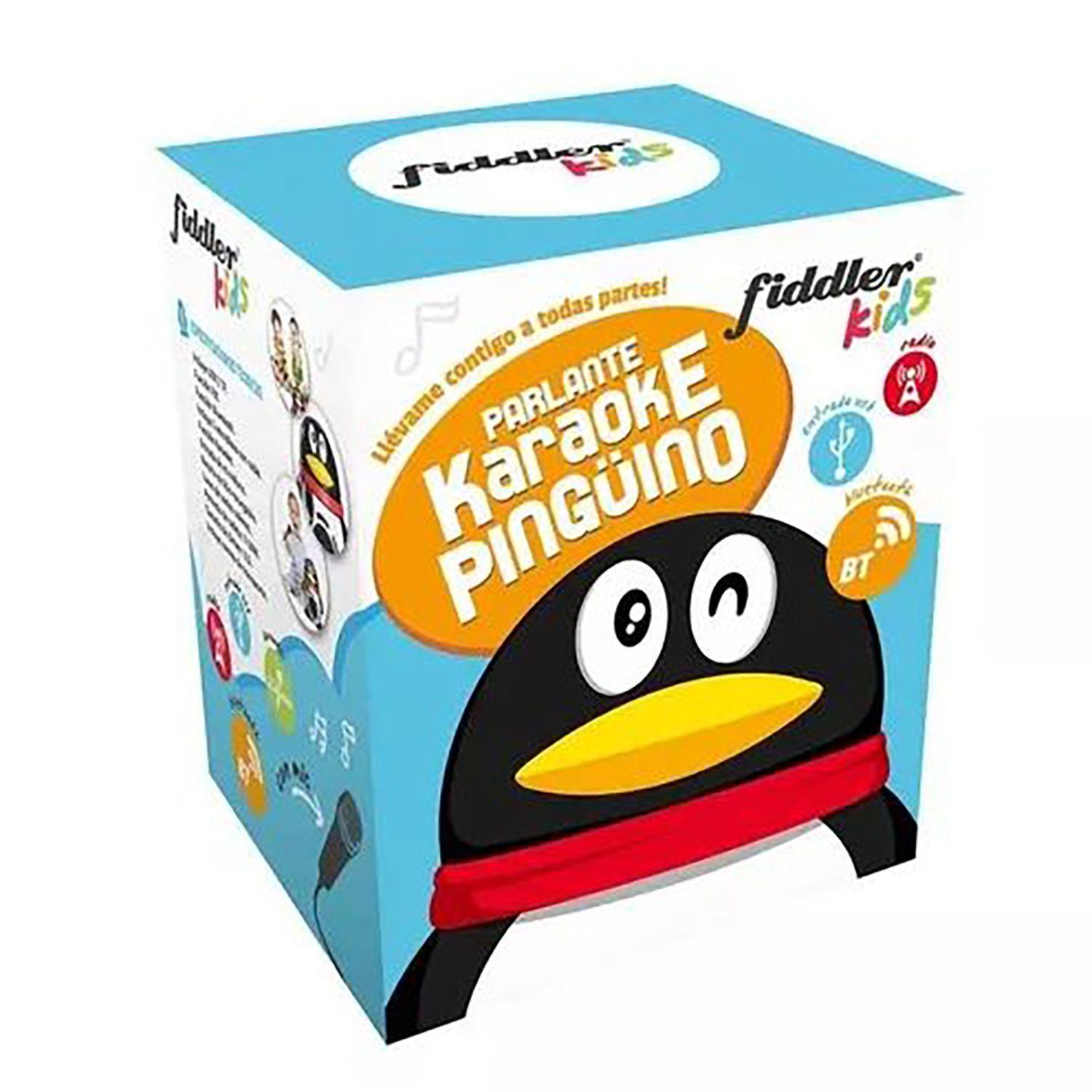 Parlante Karaoke Pingüino Portátil Para Niños Negro-3