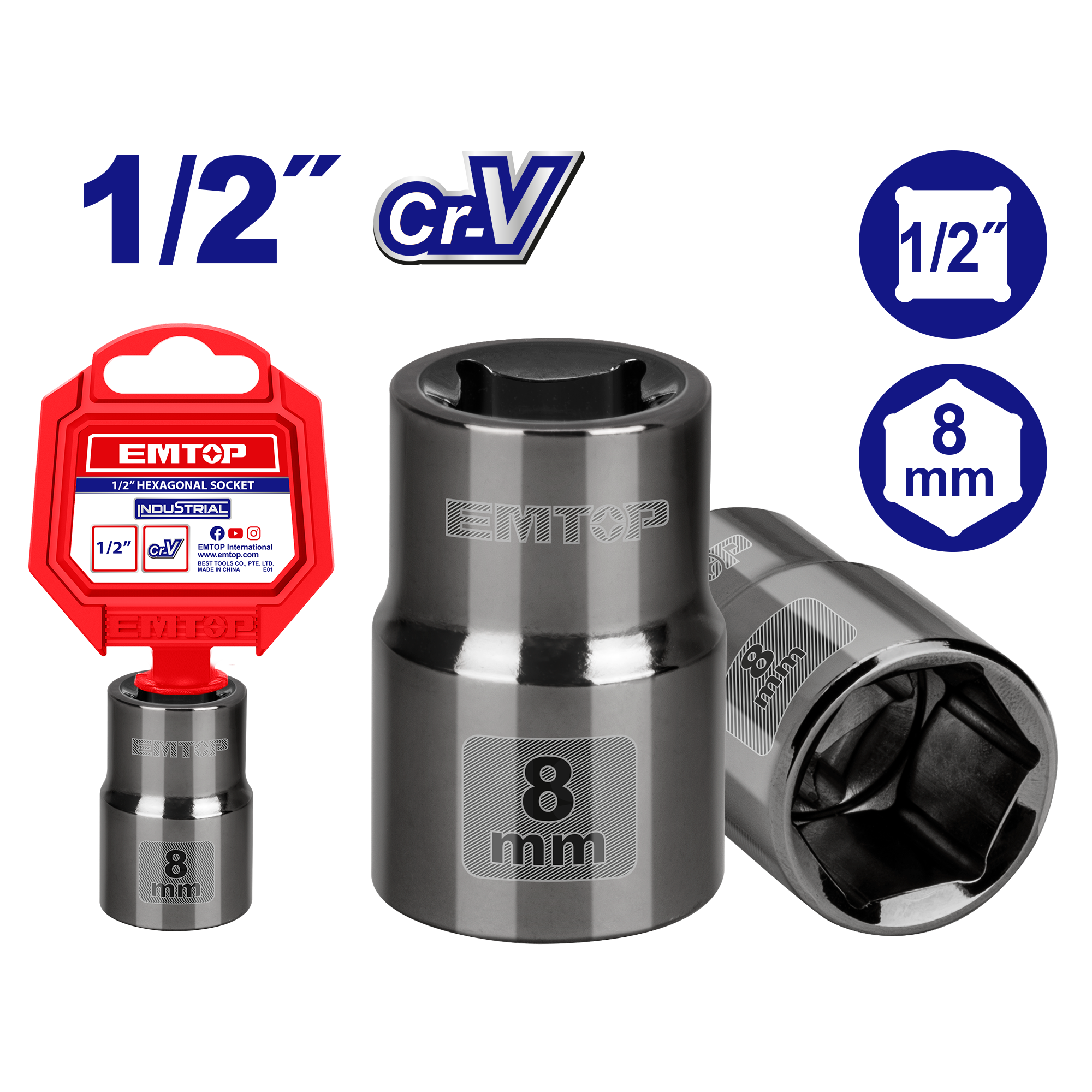 Dado Hexagonal 1/2" 8mm-1