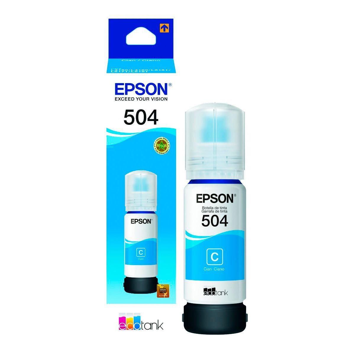 Tinta Botella Epson T504 70ml Ecotank Cian-1
