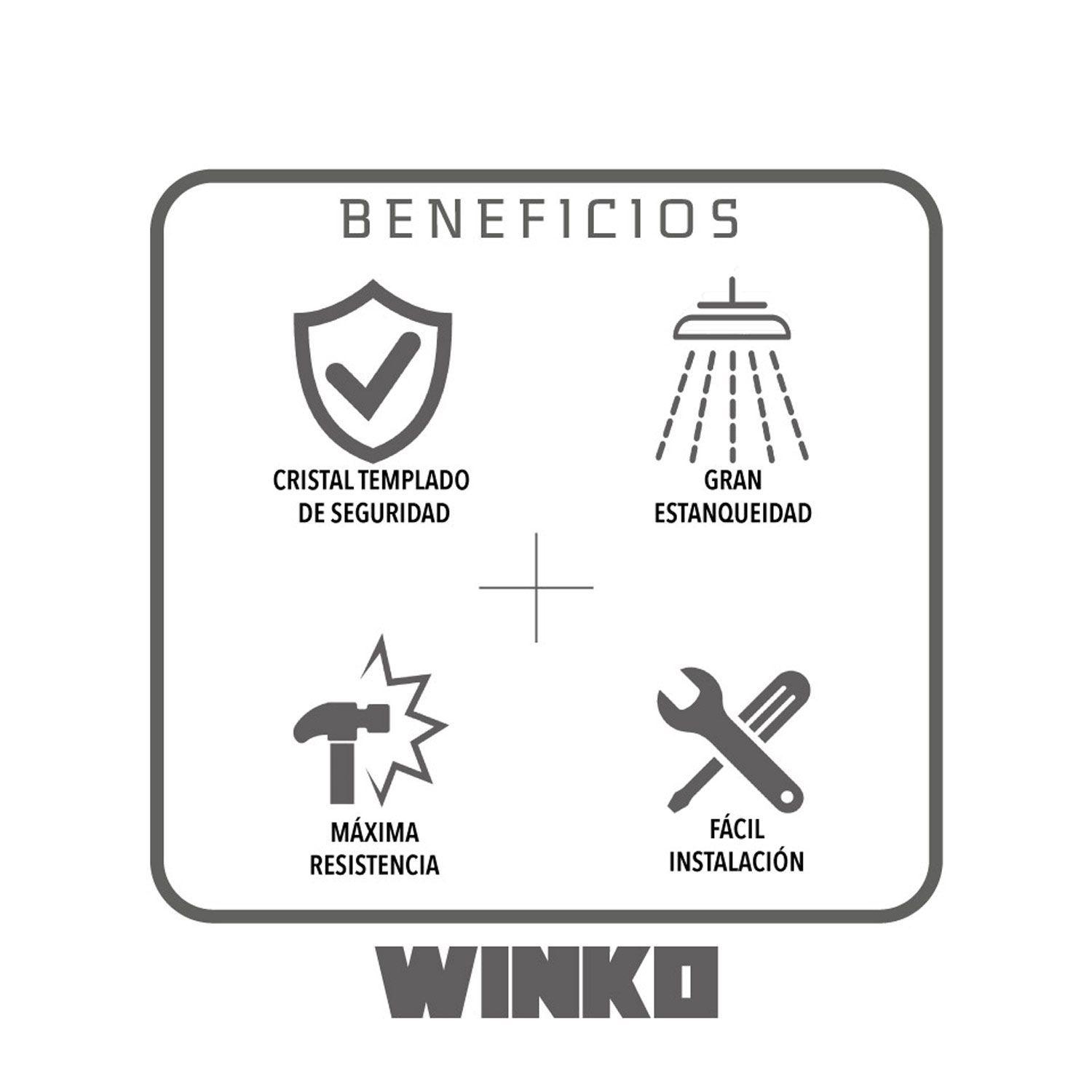 Shower door fija empavonado 100 x 190 Black-2