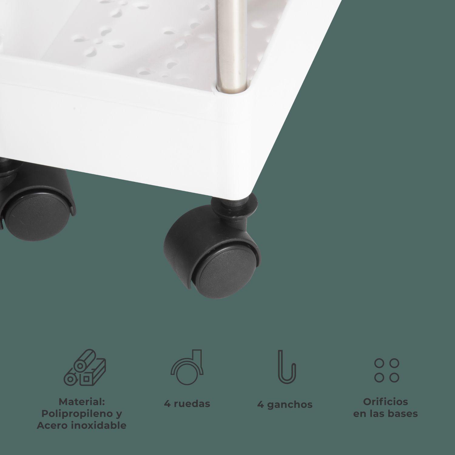 Carrito Organizador de 3 Niveles con Ruedas Áncora -2