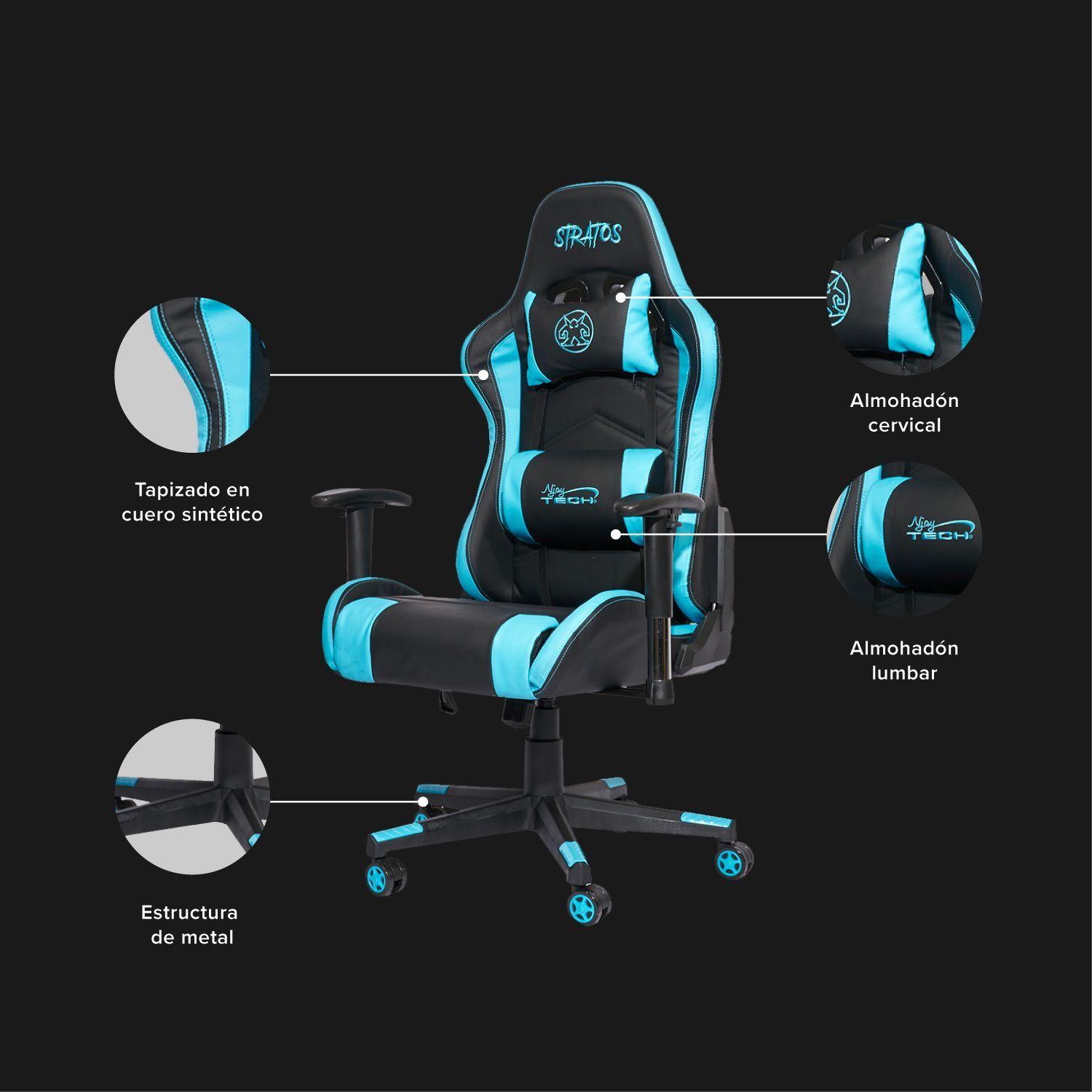 Silla Gamer Stratos Njoytech 2d 180° Celeste-7