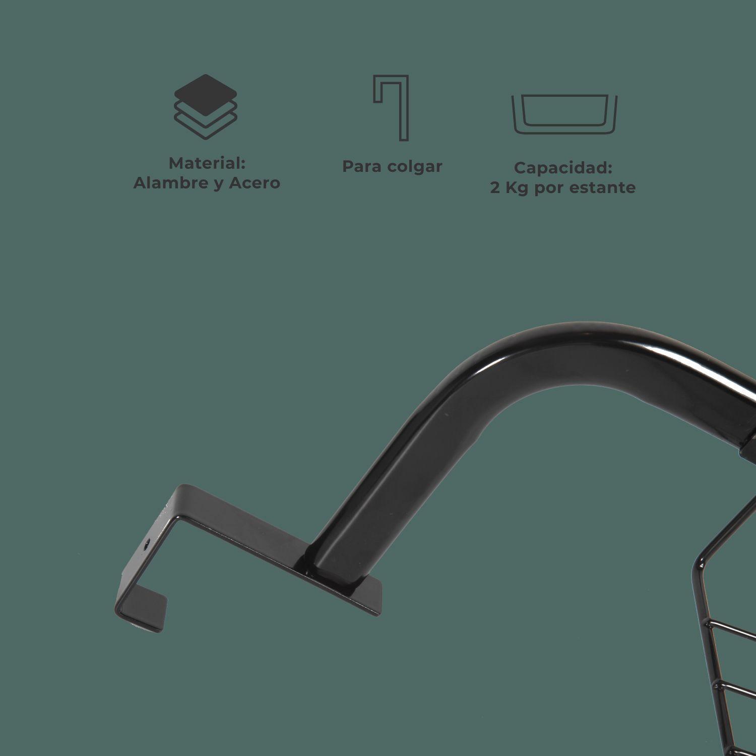 Repisa Colgante Áncora Organizador 3 Estantes Negro-5