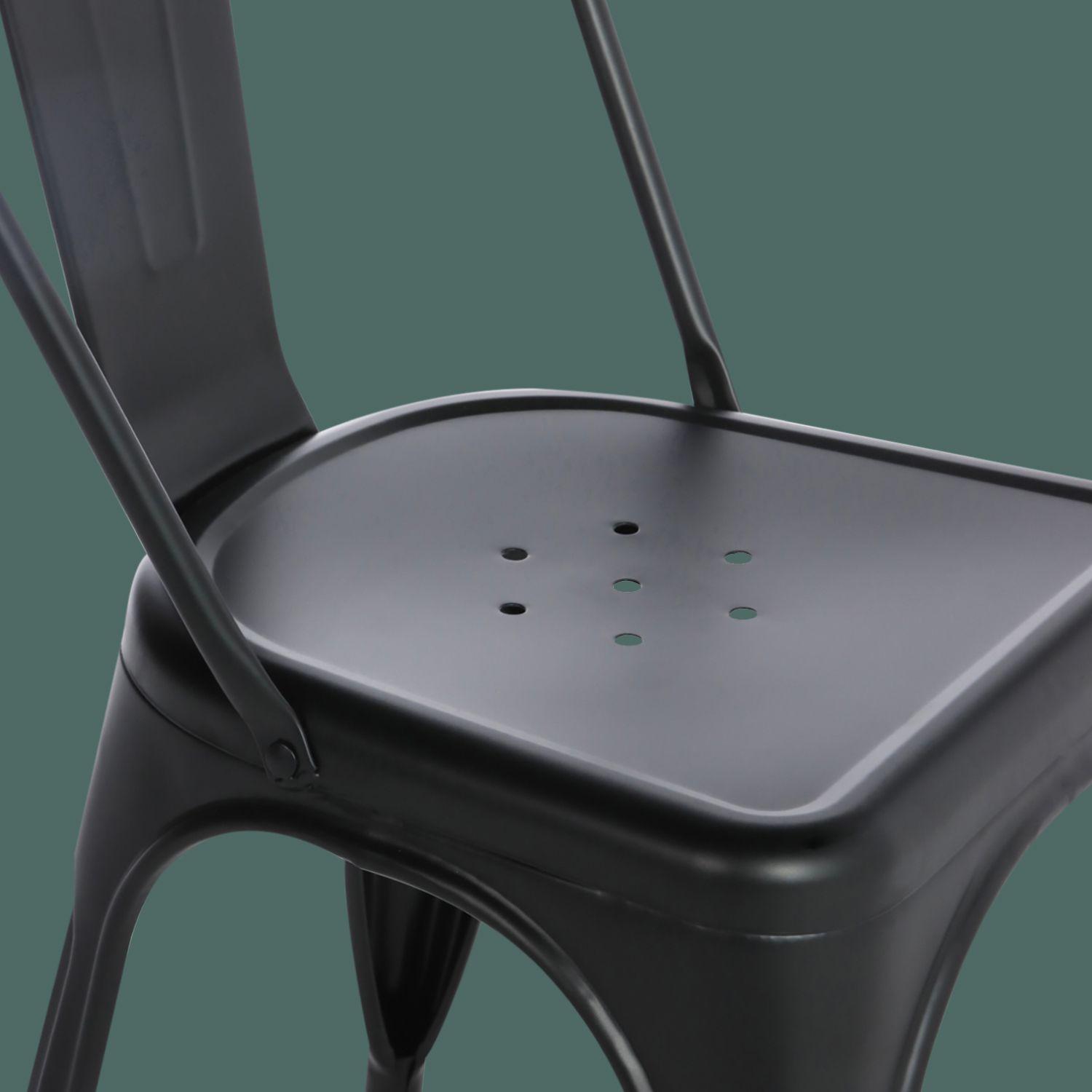 Set De 4 Sillas Áncora De Comedor Tipo Tolix Negras-2