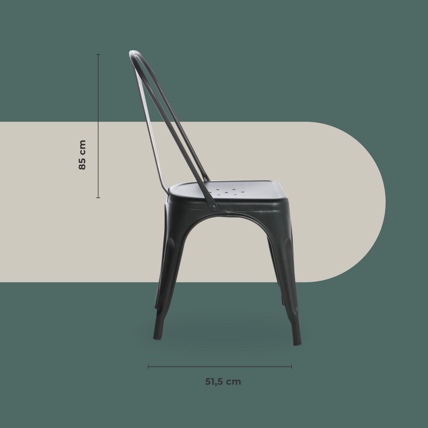 Set De 4 Sillas Áncora De Comedor Tipo Tolix Negras-8