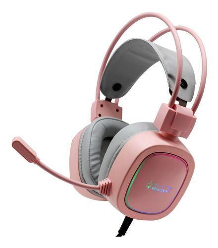 Audífono Gamer Njoytech Rosado Usb V7.1 Retroiluminado Rgb-0
