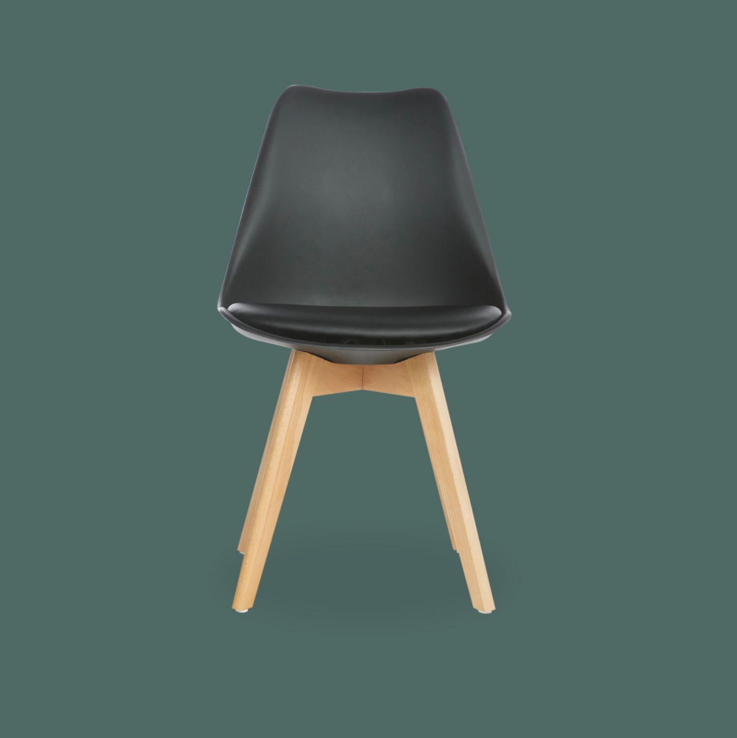 Set De 4 Sillas Áncora De Comedor Tulip Acolchadas Negras-1