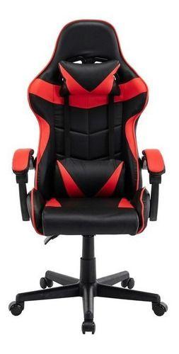 Silla Gamer De Escritorio Halten Ergonómica Negra Y Roja-0