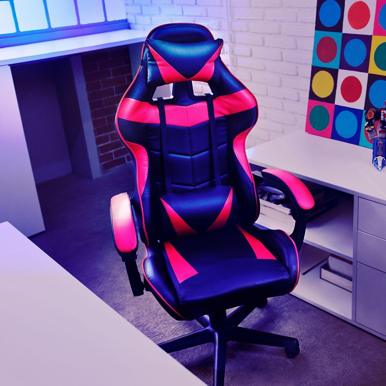 Silla Gamer De Escritorio Halten Ergonómica Negra Y Roja-4