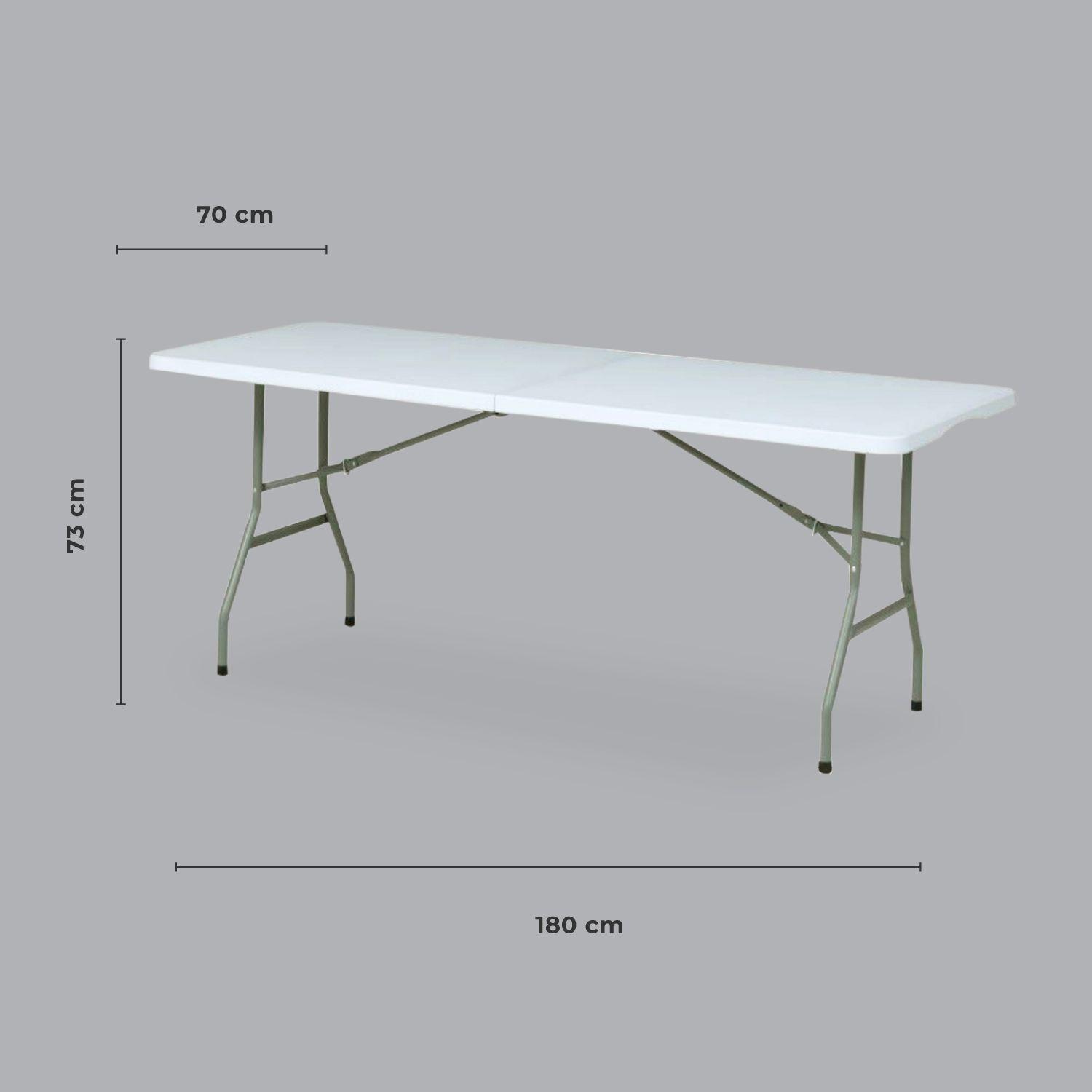 Mesa Plegable Halten Rectangular Tipo Maleta 180 Cm Blanca-2