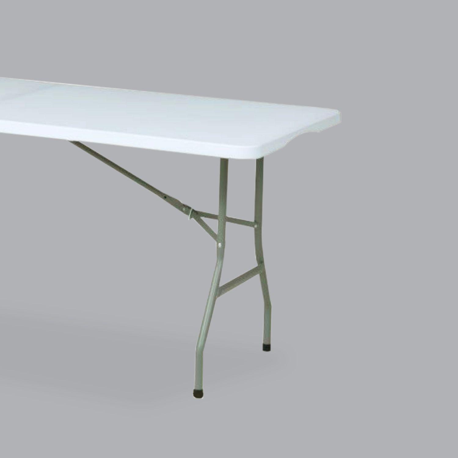 Mesa Plegable Halten Rectangular Tipo Maleta 180 Cm Blanca-3