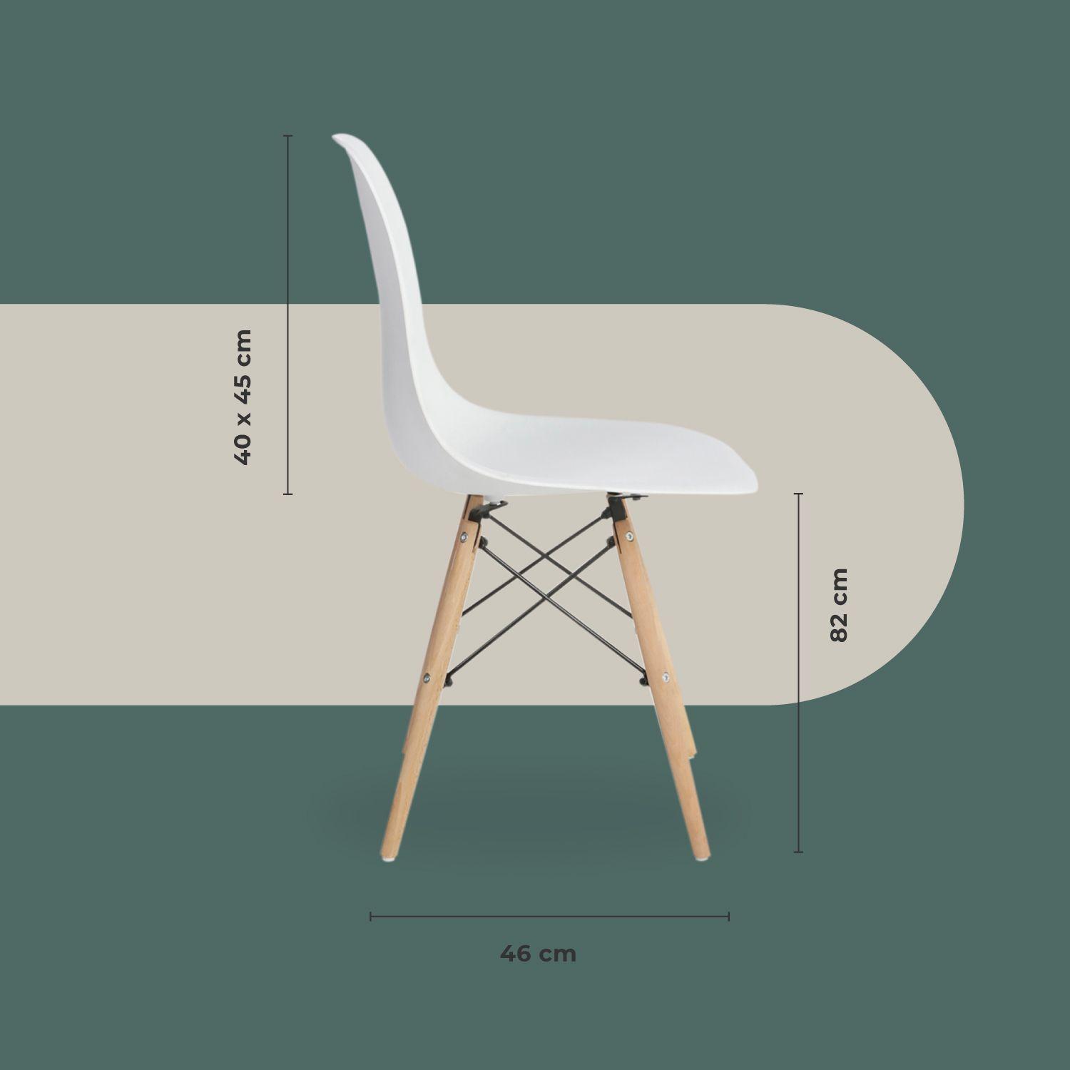 Set De 4 Sillas Áncora Para Comedor Eames Paris Blancas-7