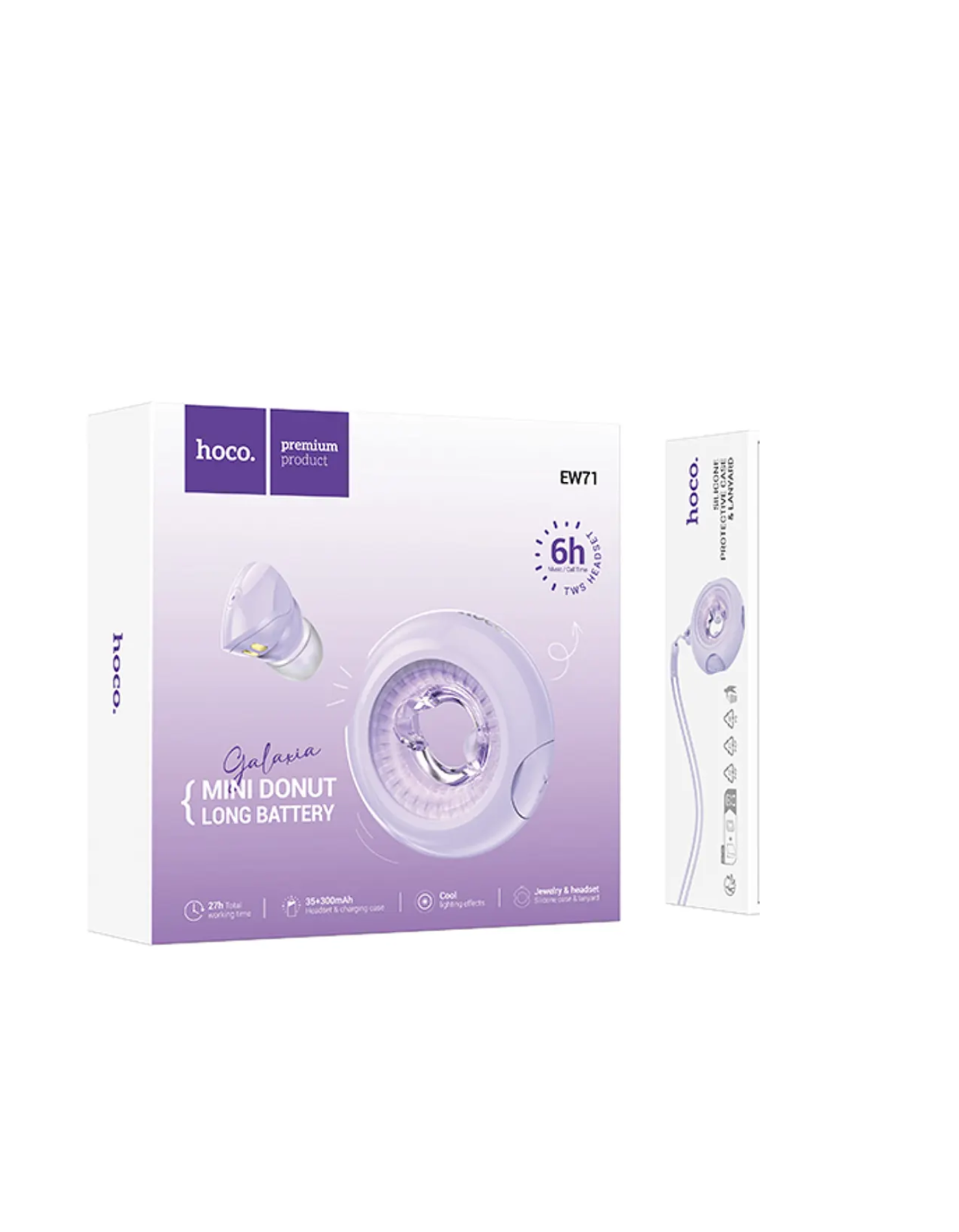 AUDIFONOS BLUETOOTH HOCO TWS EW71 GALAXIA MORADO-2