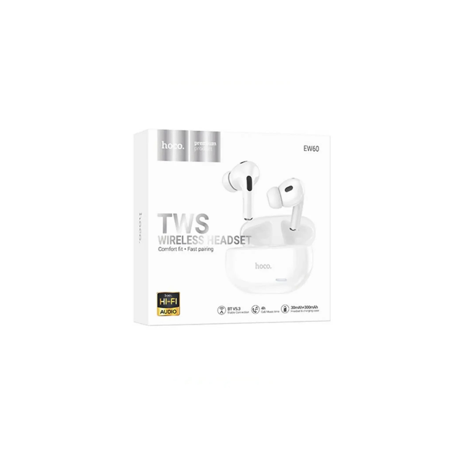 Aud fonos Bluetooth TWS Hoco EW60 Norman Blanco-2