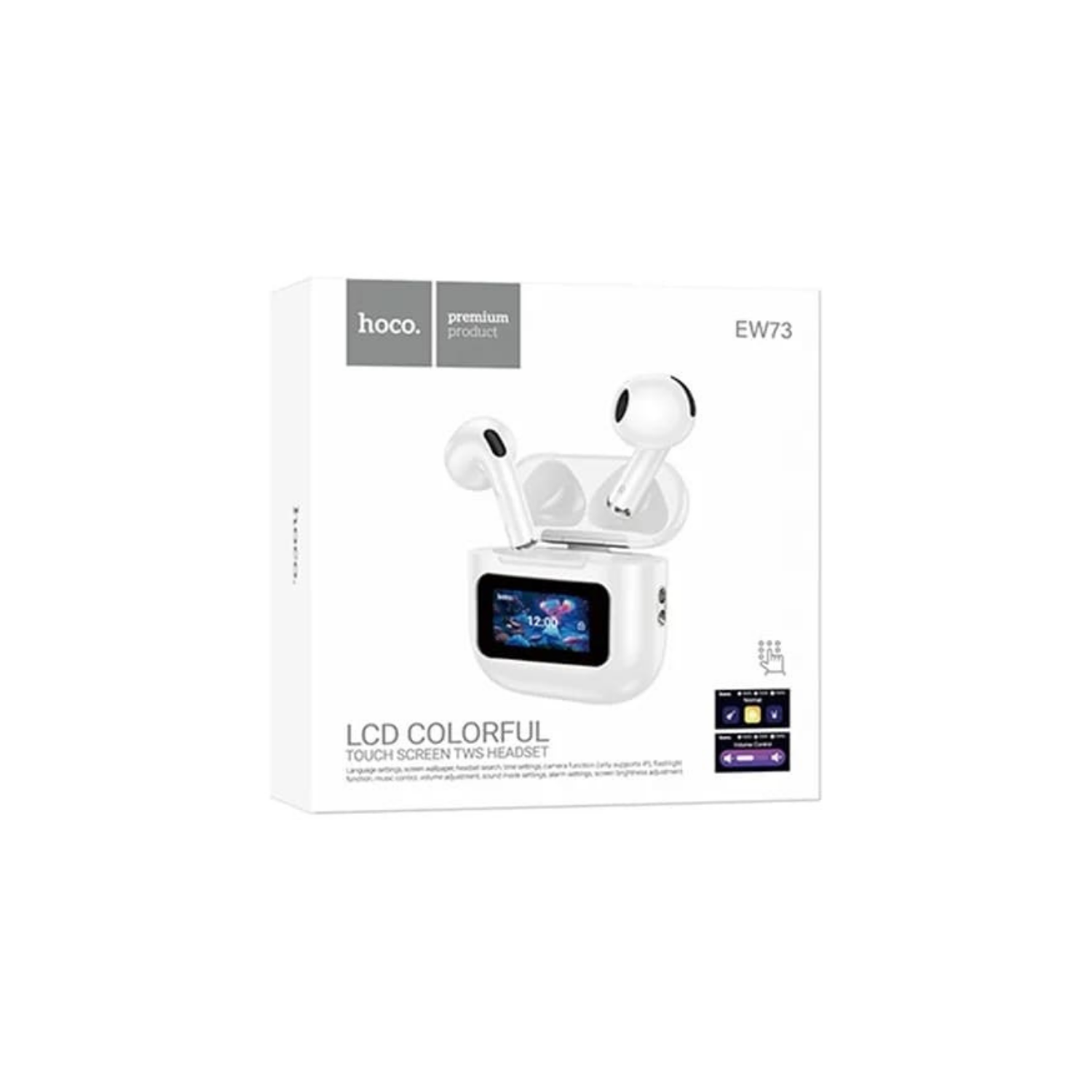 Aud fonos TWS Hoco EW73 Bluetooth 5 4 con Pantalla LCD Tactil a color-2