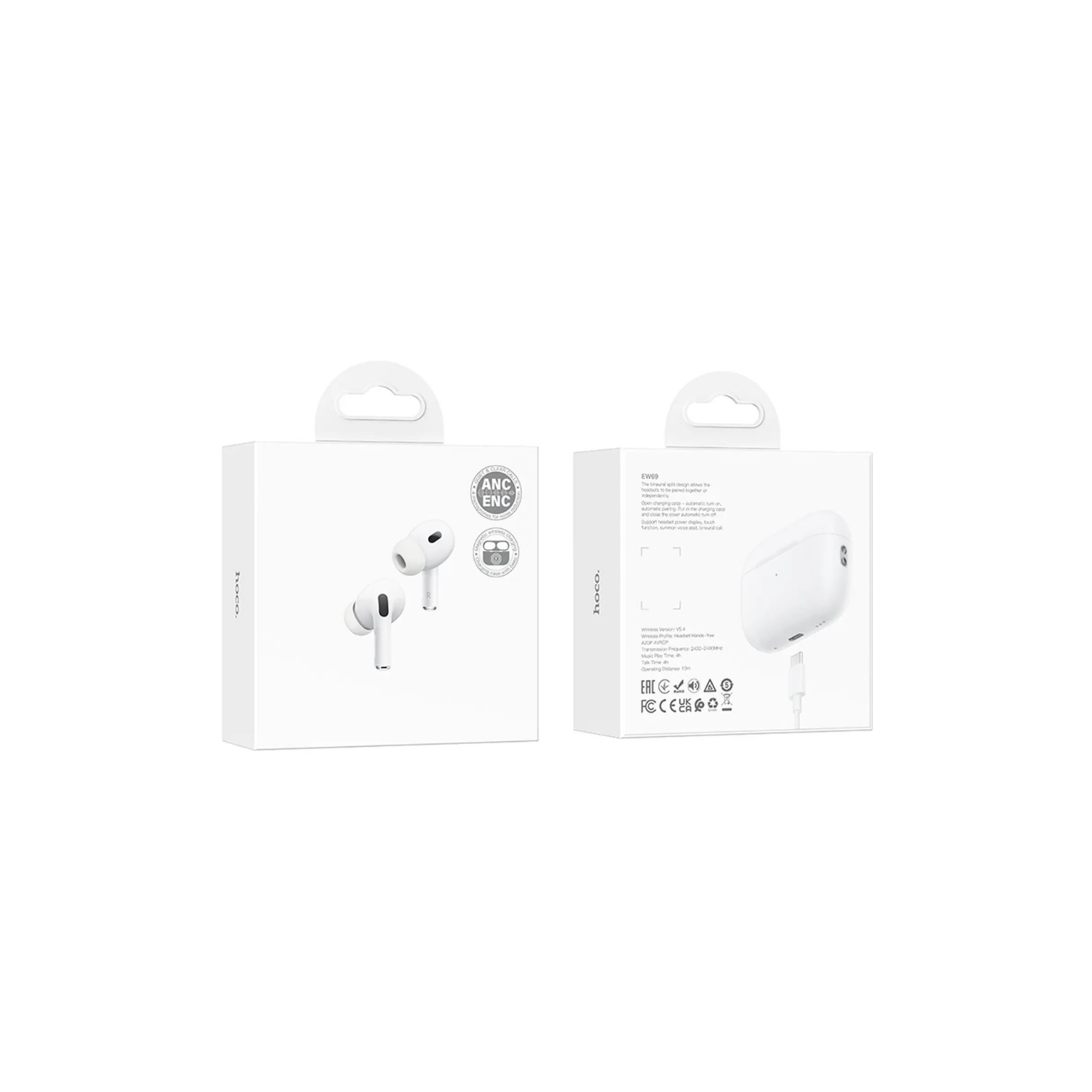 Aud fonos TWS Hoco EW69 ANC ENC Blanco-3