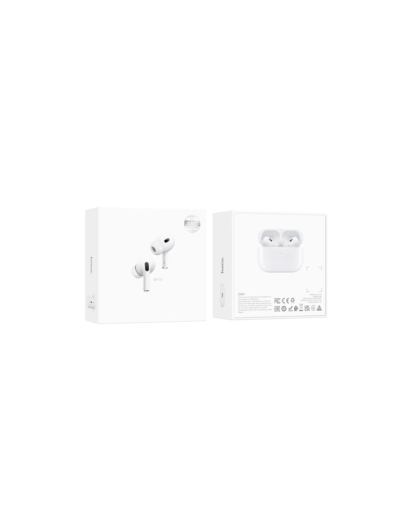 Aud fonos Bluetooth TWS Hoco EW51 ANC Blanco-2