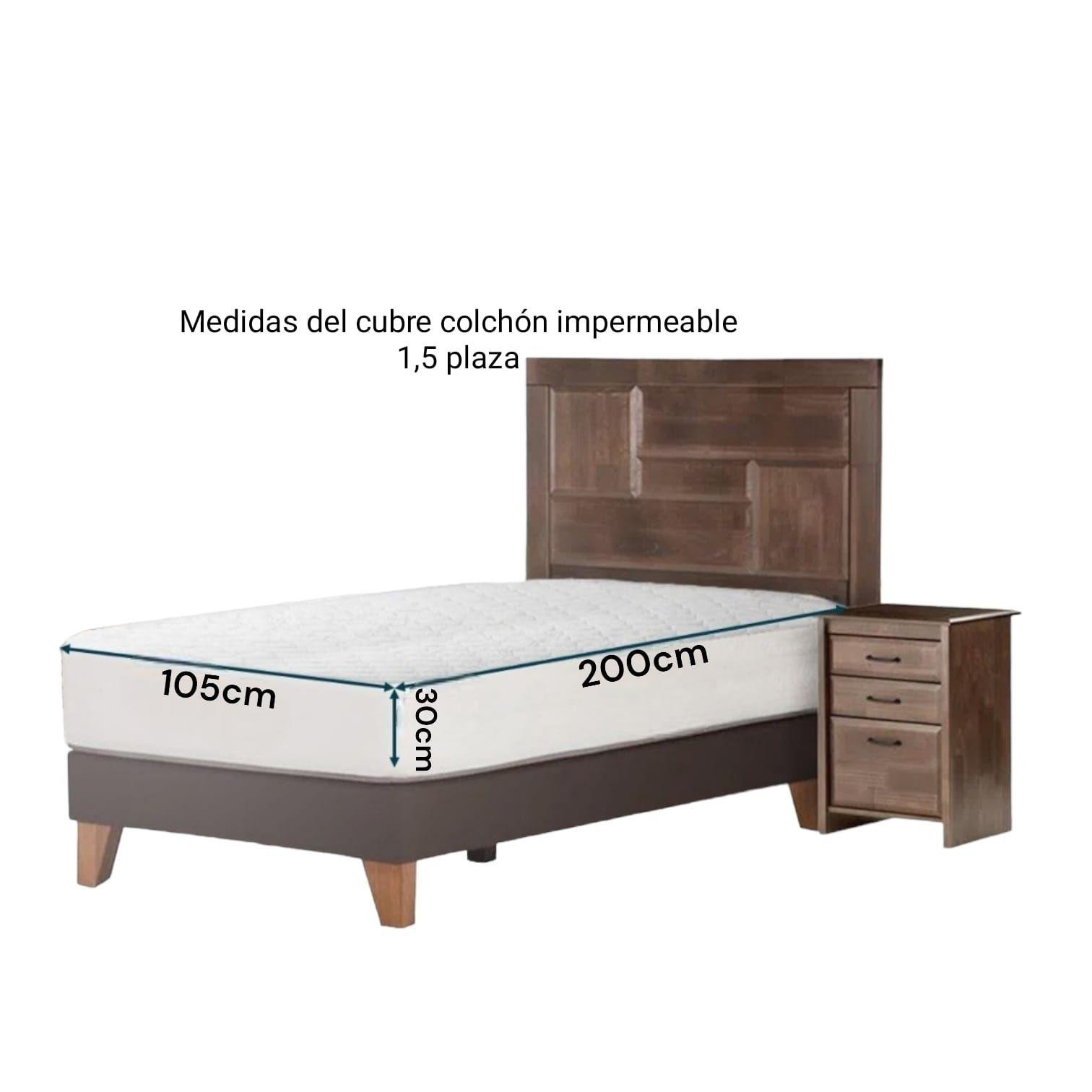 Cubre Colchon Impermeable 1,5 Plaza + Funda Para Almohada-1