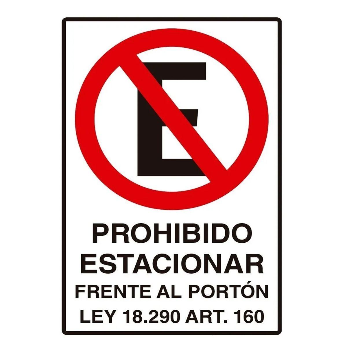 Aviso No Estacionar sobre base metalica 20x30 cms-0