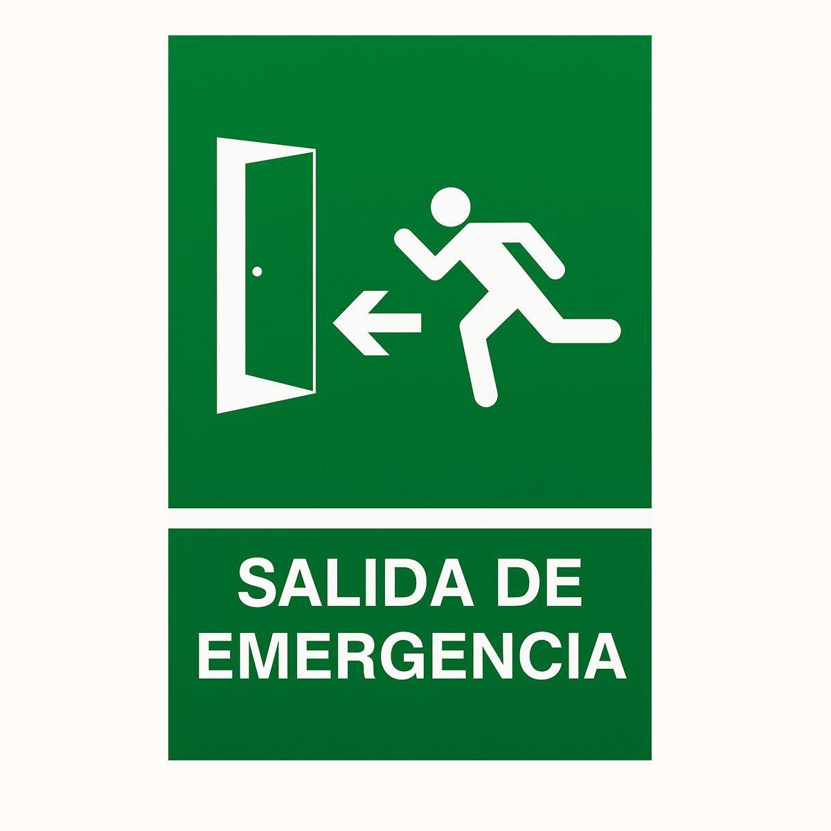 Aviso Salida de Emergencia sobre base metalica 20x30 cms-0
