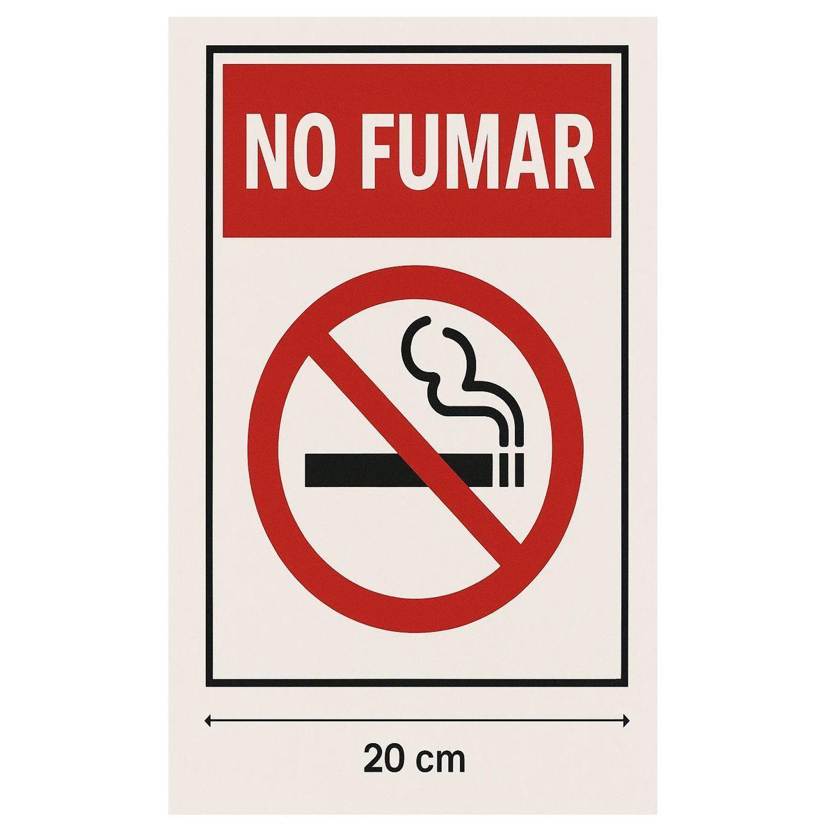 Aviso No Fumadores sobre base metalica 20x30 cms-0