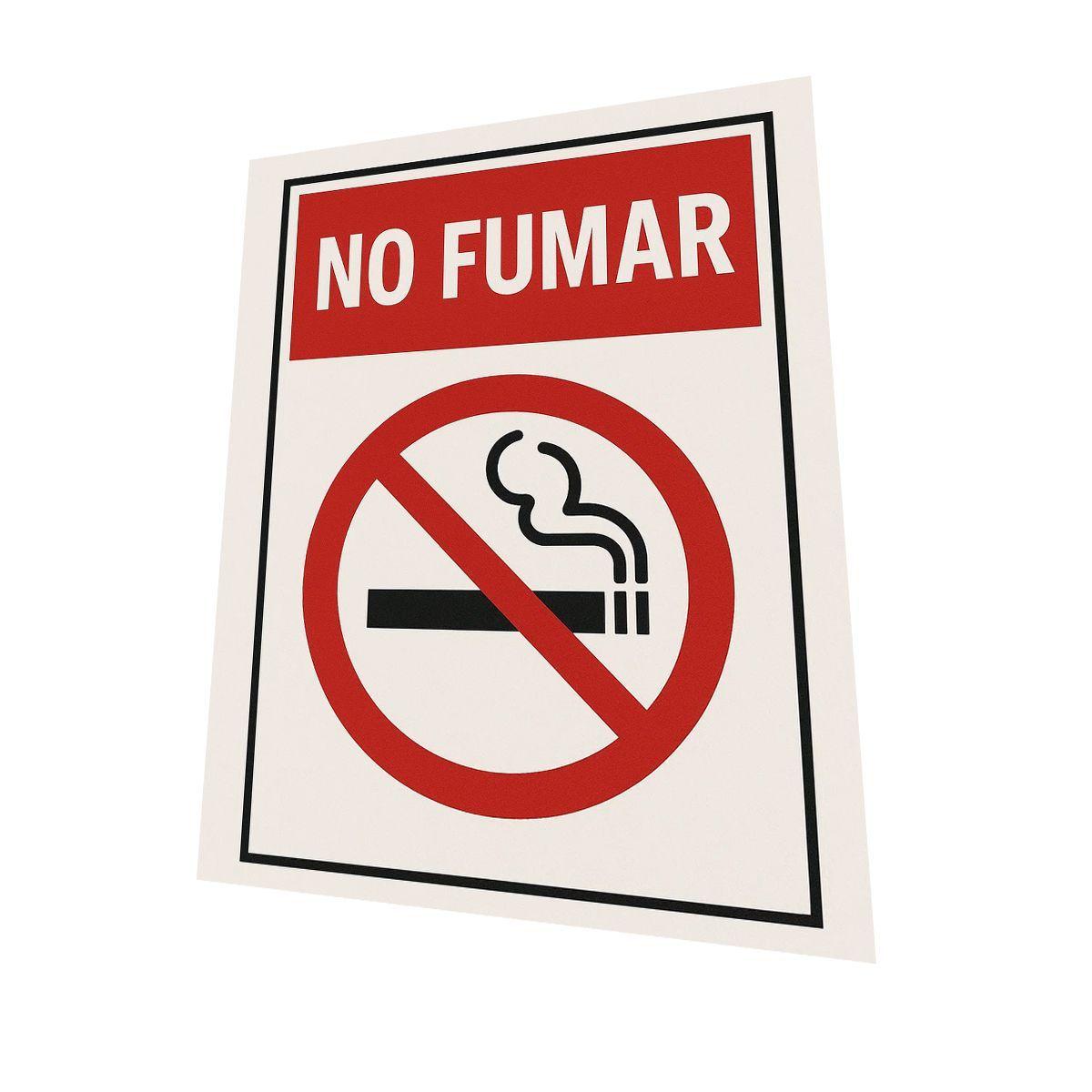 Aviso No Fumadores sobre base metalica 20x30 cms-2