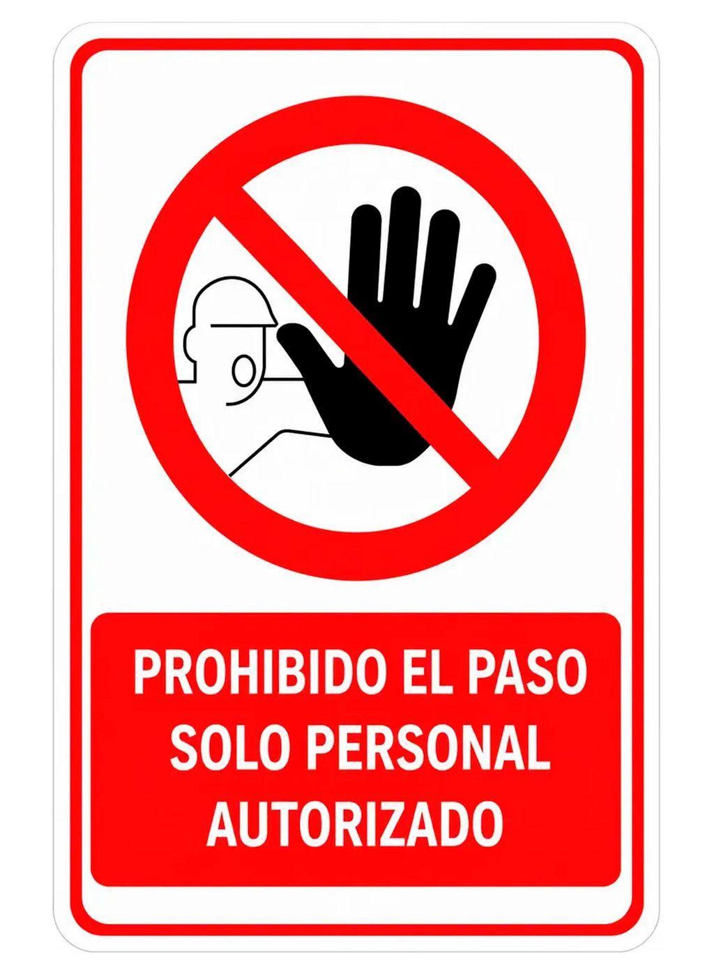 Placa Letrero Cartel Metalico prohibido el paso 30x20 cm-0