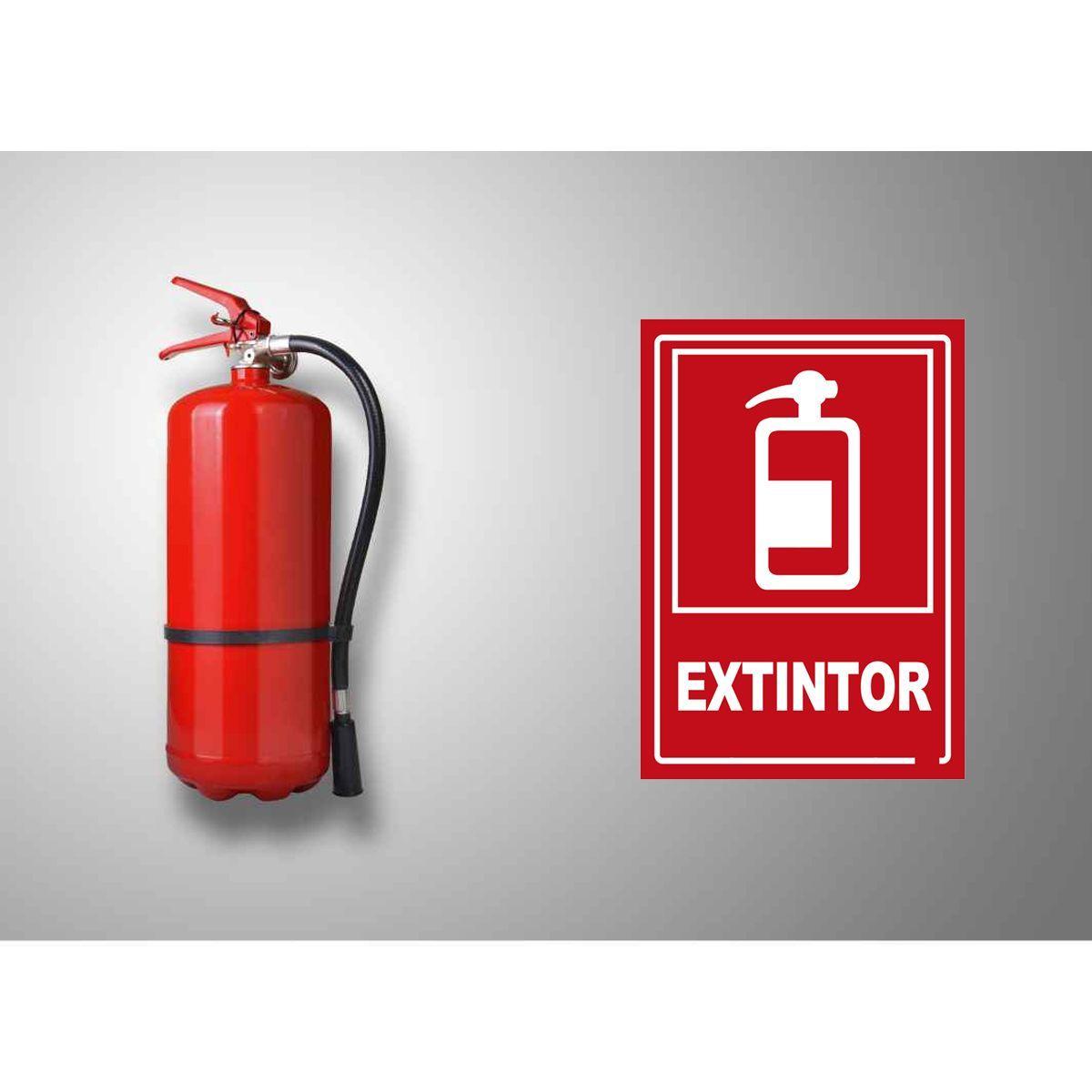 Aviso Extintor de incendio sobre base metalica 20x30 cms-1