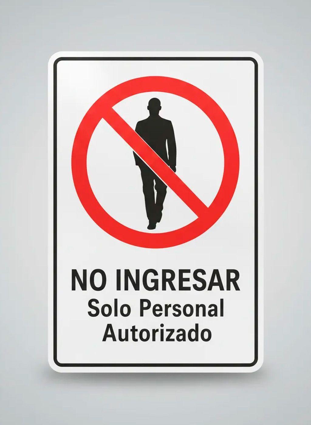 Placa Letrero Cartel Metalico No Ingresar 30x20-0