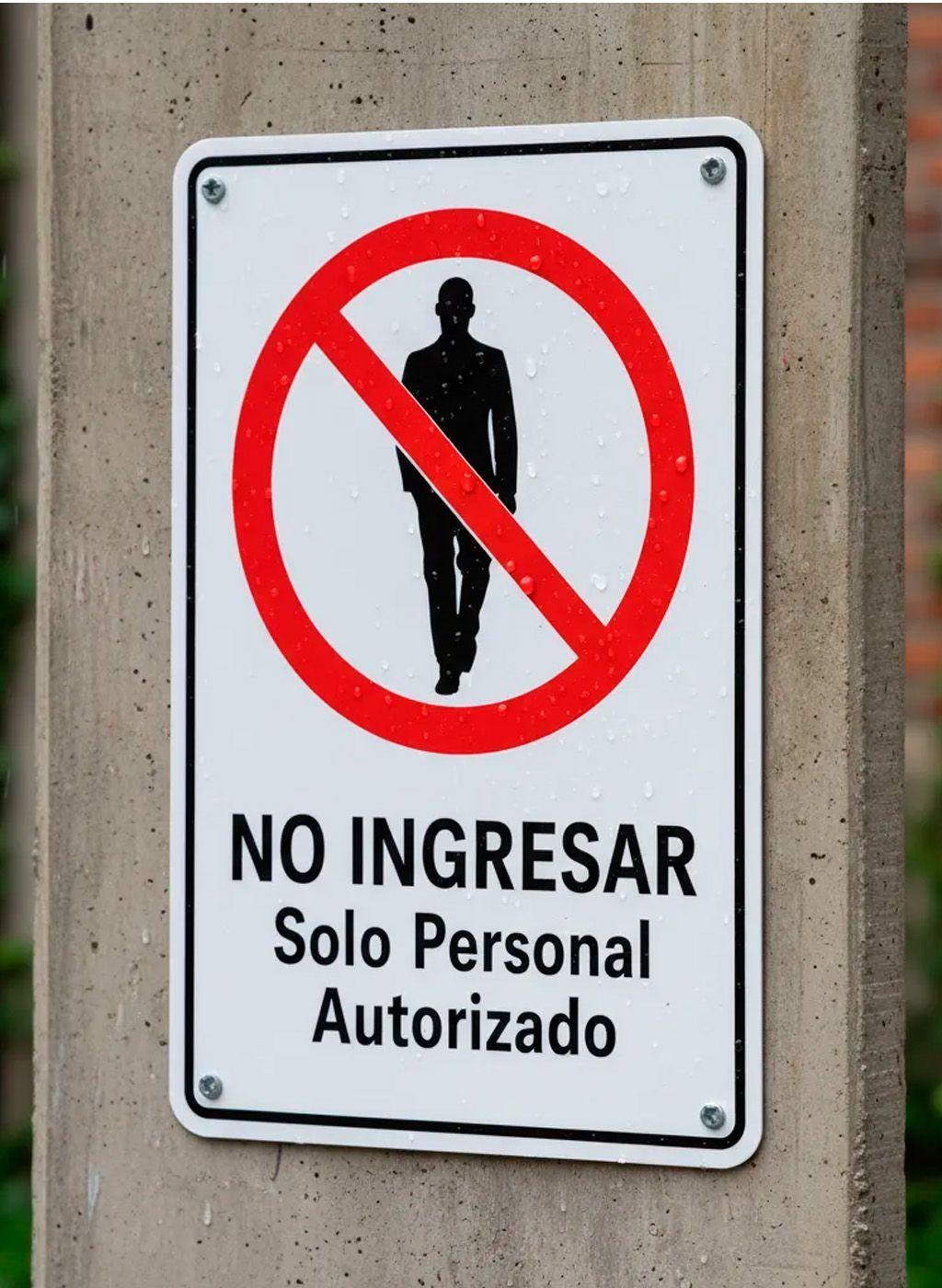 Placa Letrero Cartel Metalico No Ingresar 30x20-2
