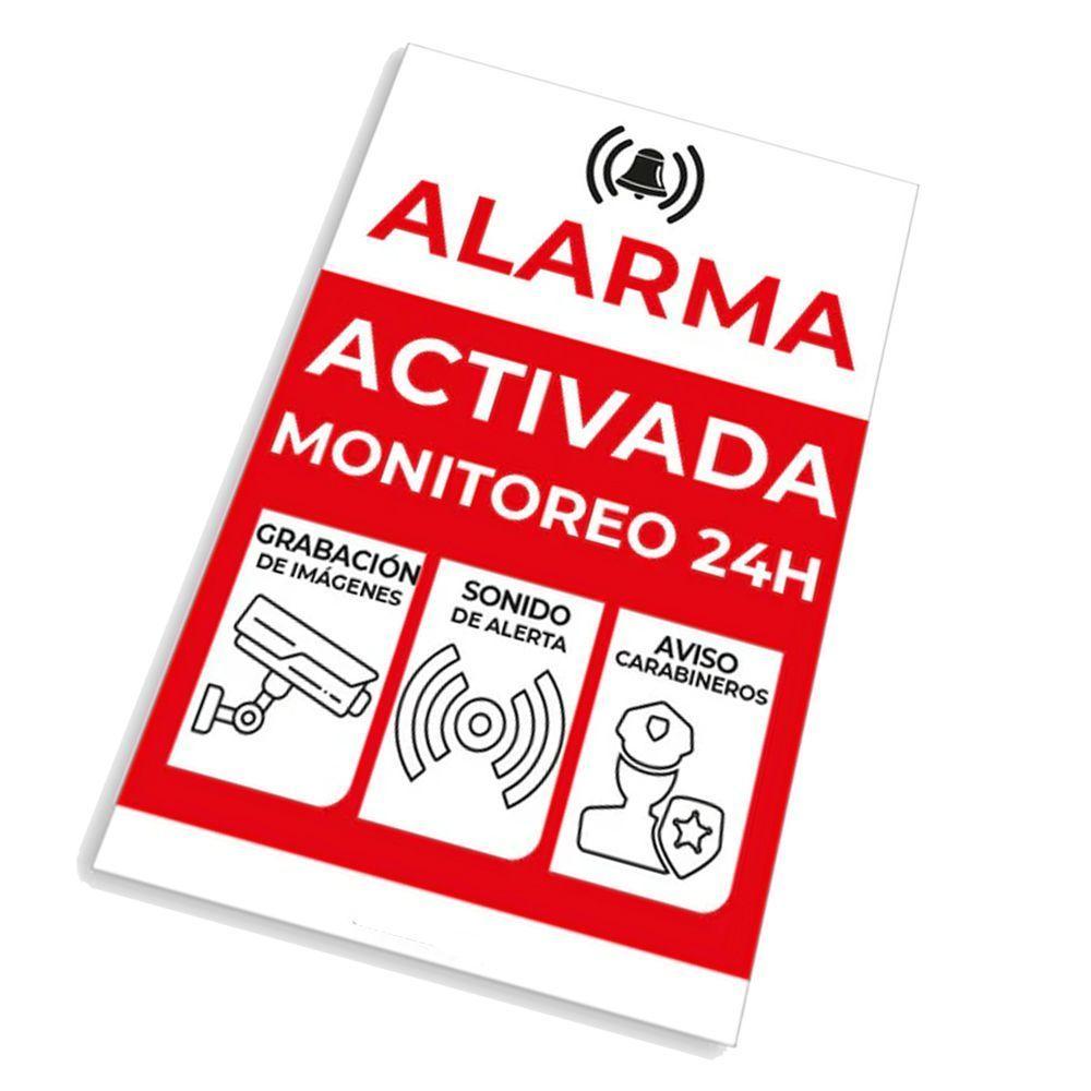 Placa Letrero Cartel Metalico Alarma Activa Disuasivo 30x20-3