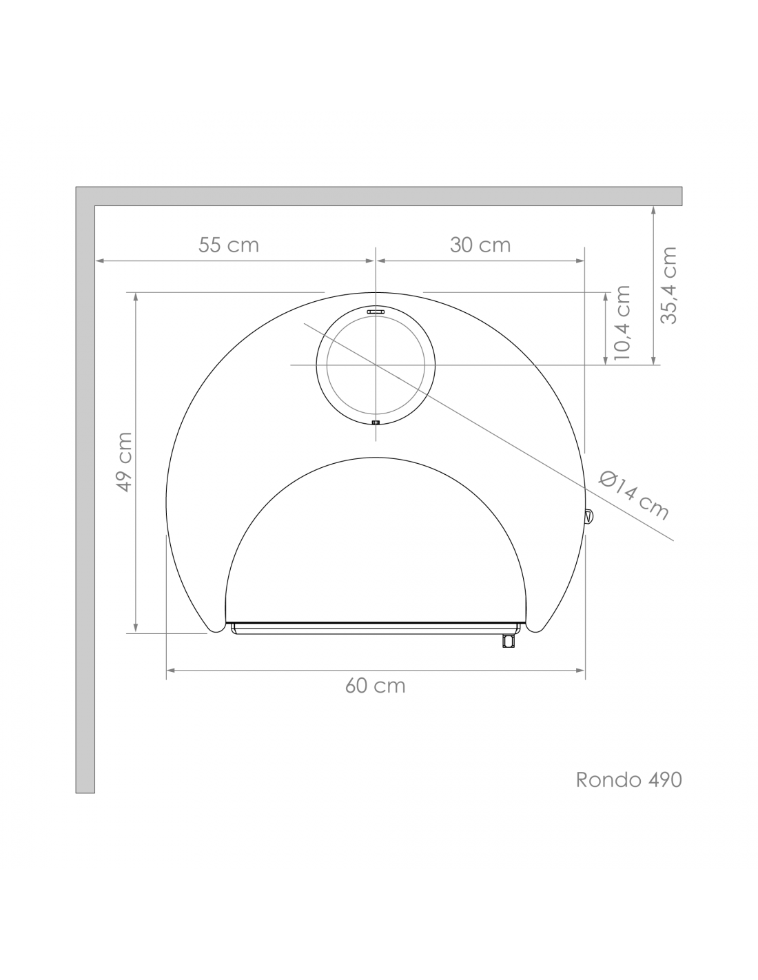 Calefactor a leña Amesti Rondo 490-5