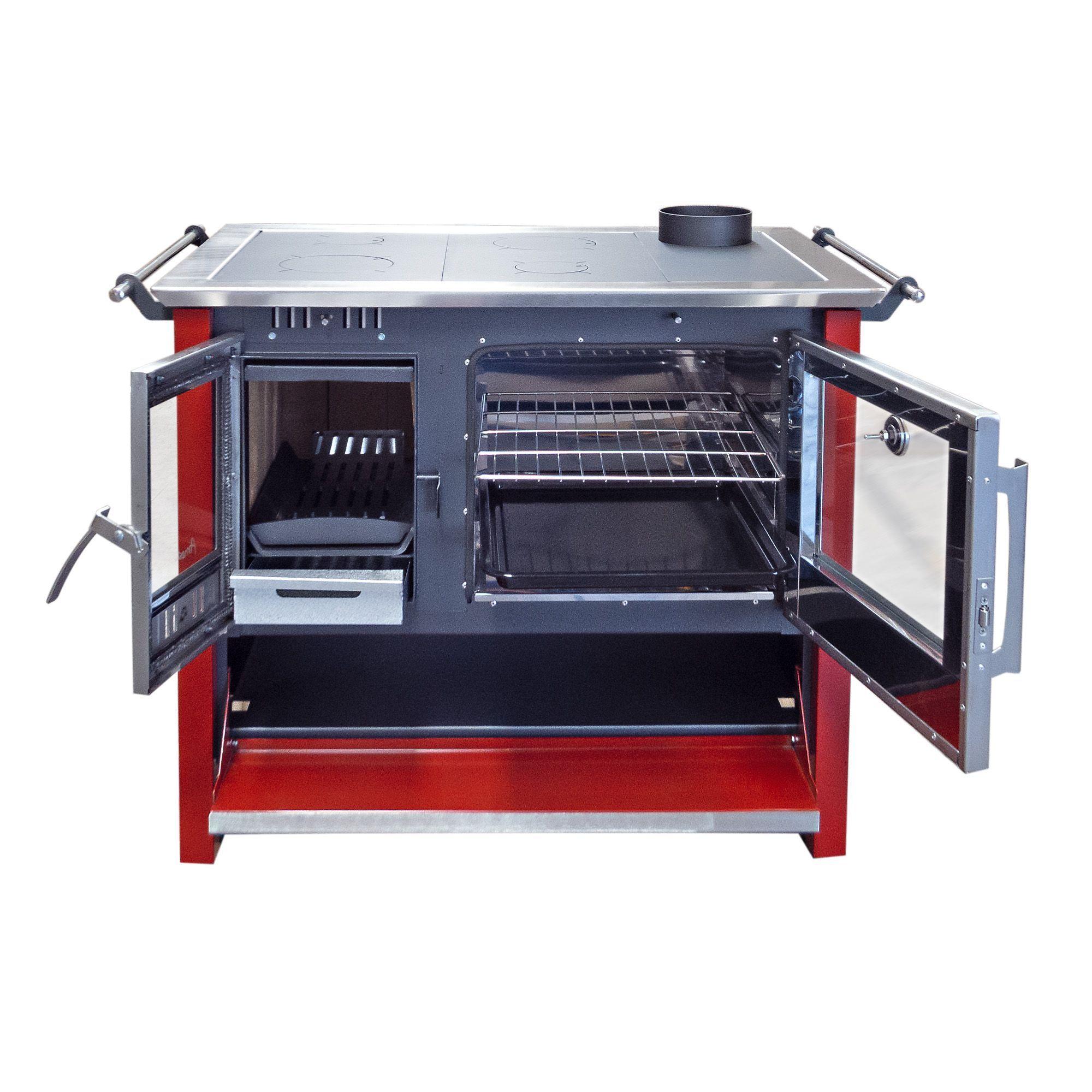 Cocina a leña Allegra XL Amesti Roja -4